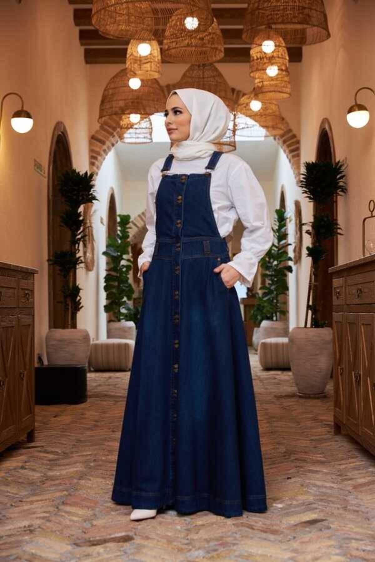 Neways-2246-Denim Navy Blue Mevlana Salopet Skirt 1