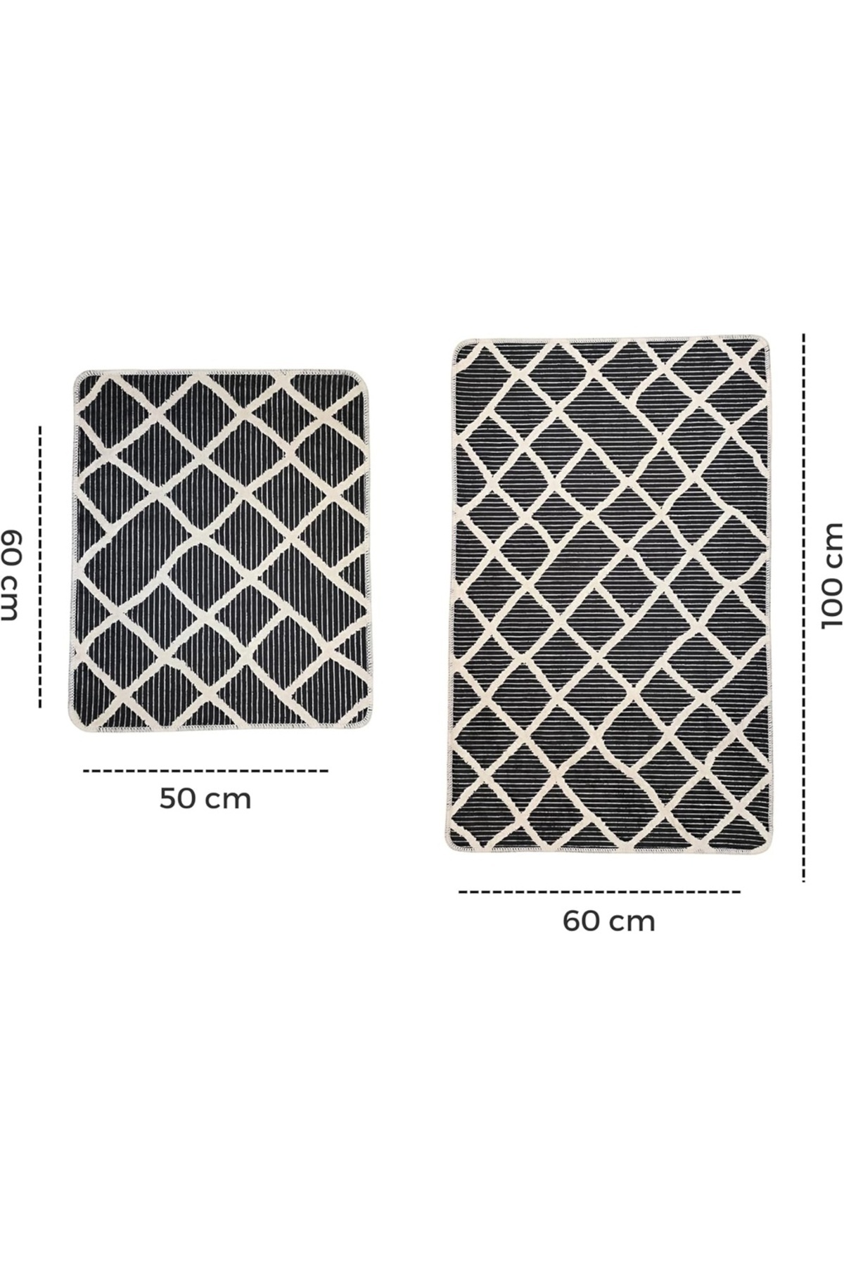 miqna-2-tlg. Rutschfeste Badteppich Set, Waschbar (60X100 & 50X60 CM) 2