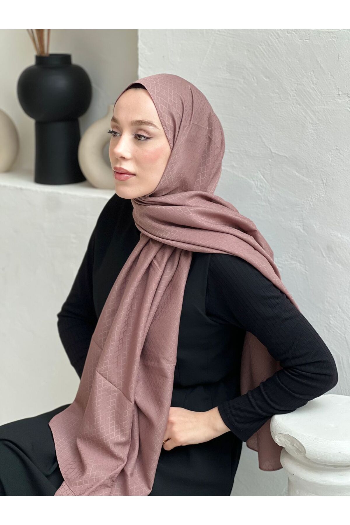 Modakaşmir-Soft Jacquard Series Pearl Rhythm Pattern Shawl 2