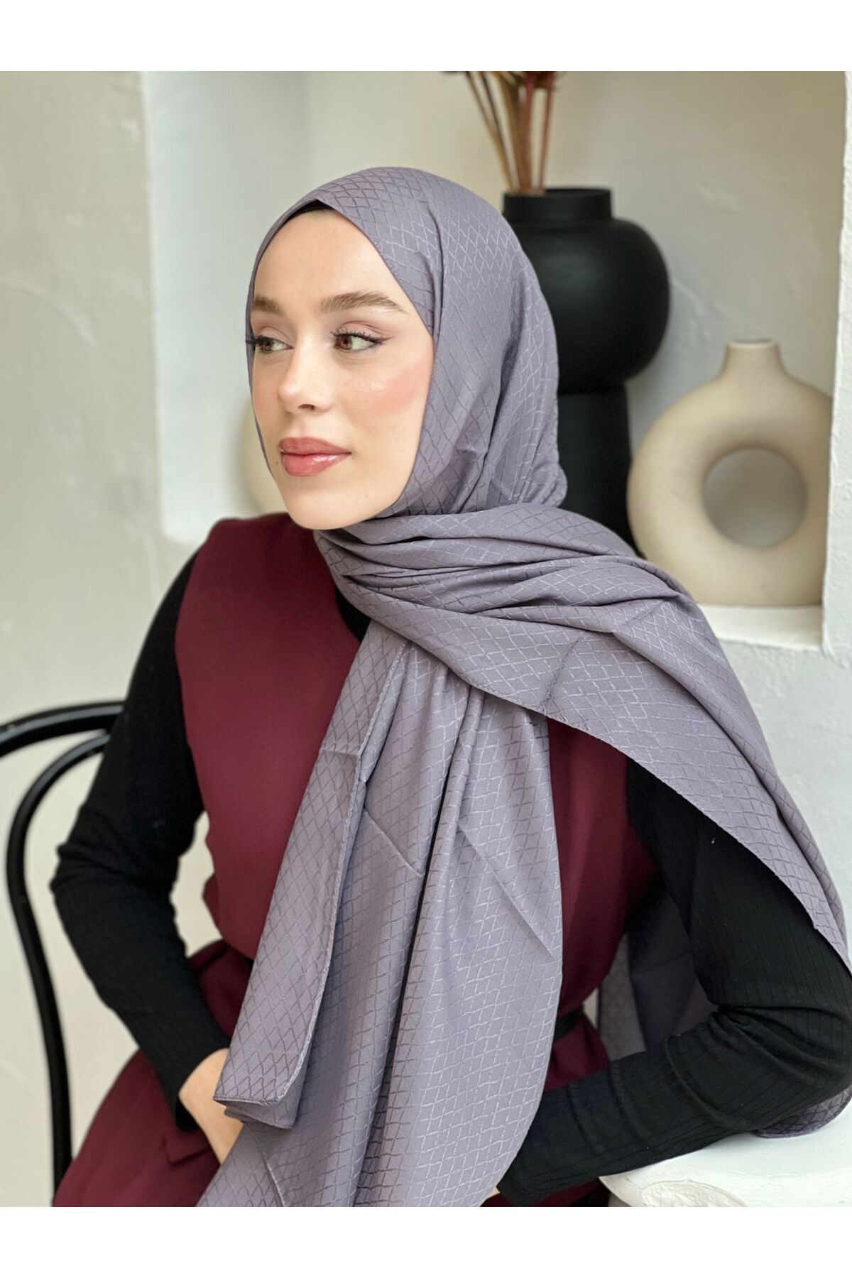 Modakaşmir-Soft Jacquard Series Pearl Rhythm Pattern Shawl 3