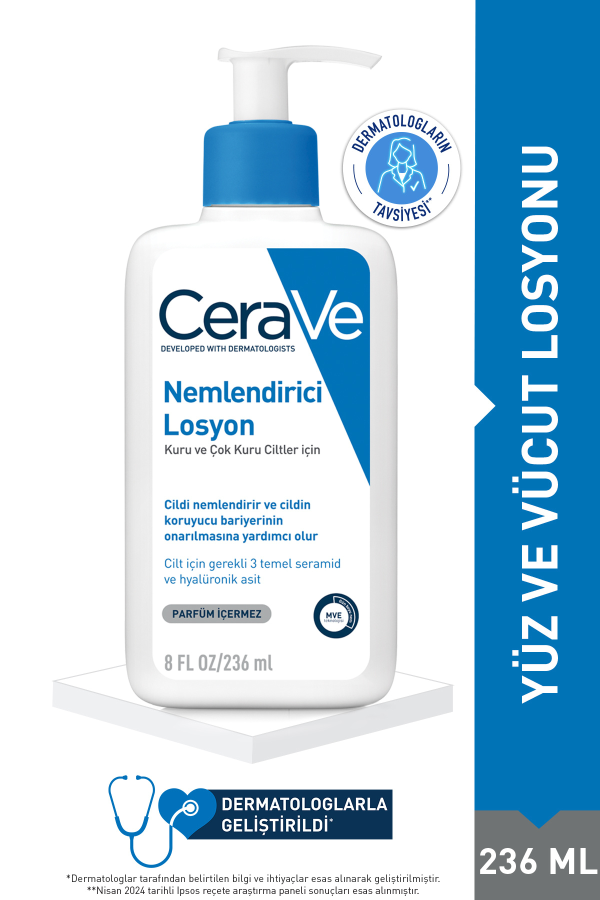 CeraVe Moisturizing Face and Body Lotion with Ceramide and Hyaluronic Acid 236 ml