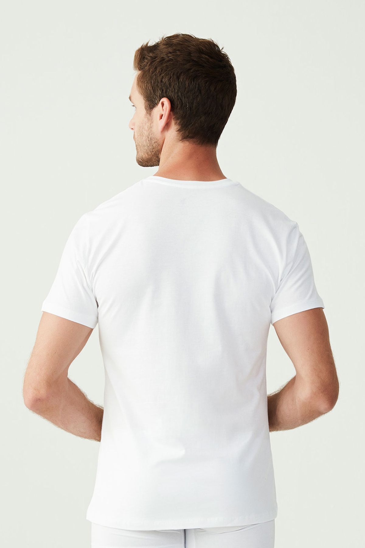 U.S. Polo Assn.-Polo- Tricou pentru bărbați, gri Melange, din 2 piese, cu guler rotund 4