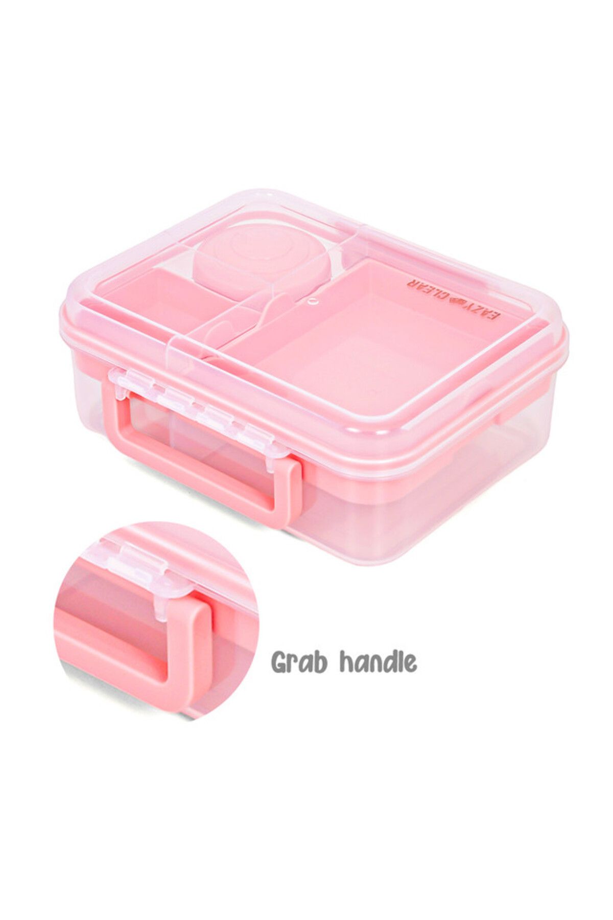 Eazy Kids-3/4/5 Compartment Convertible 1650ml Bento Lunch Box with 150ml Gravy Bowl - Pink 6
