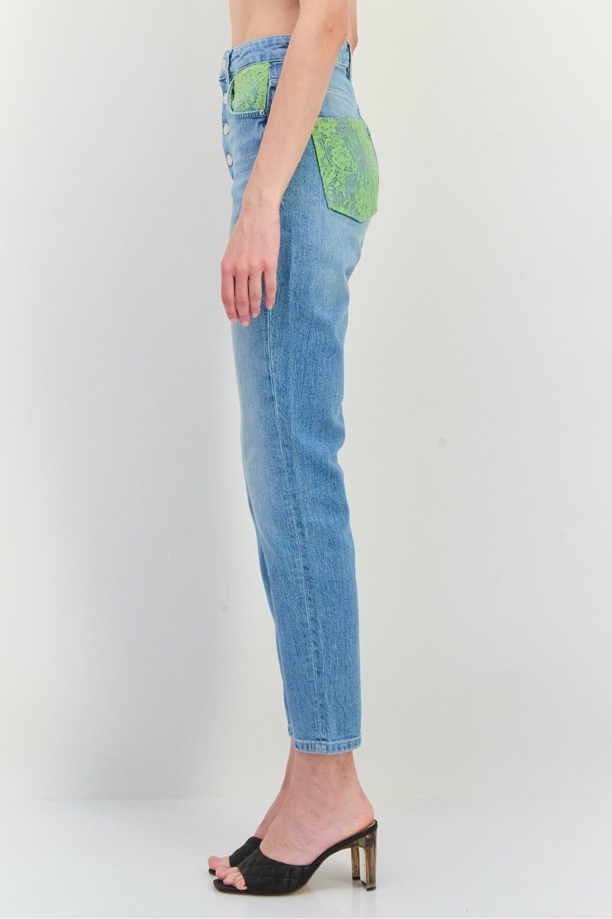 Guess-Women Skinny Fit Washed Denim Jeans, Blue 2