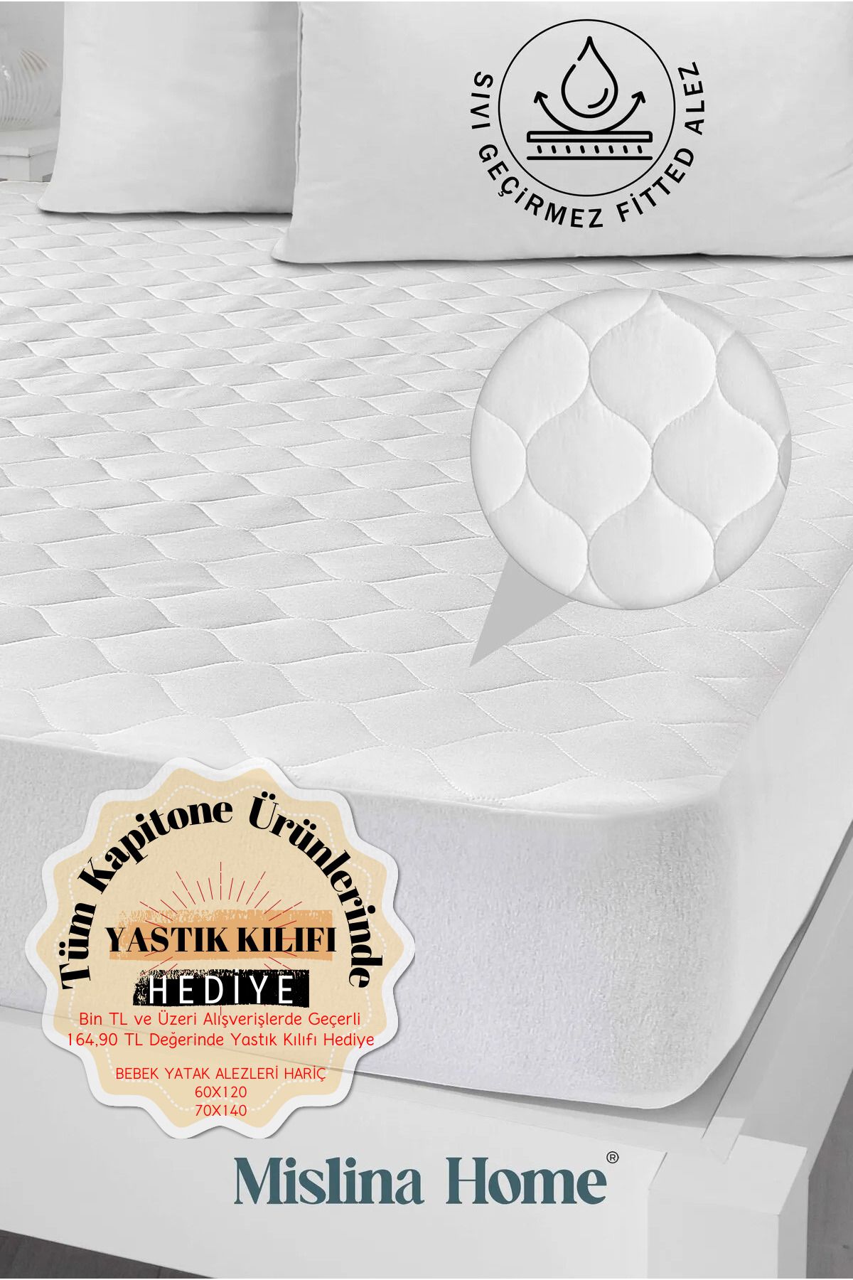 Mislina Home Saltea De Protecție Pentru Saltea Pentru Copii, Lichidă, Rezistentă La Apă, Din Bumbac Matlasat - 70 x 140