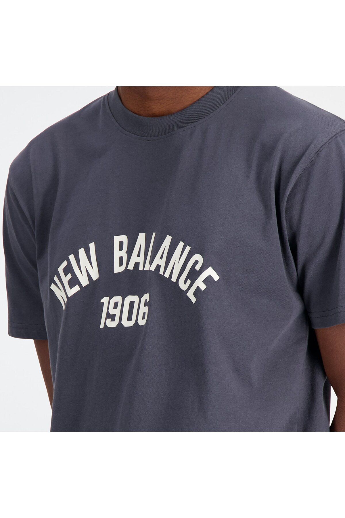 New Balance-1406 Tricou gri pentru bărbați cu gât rotund 5