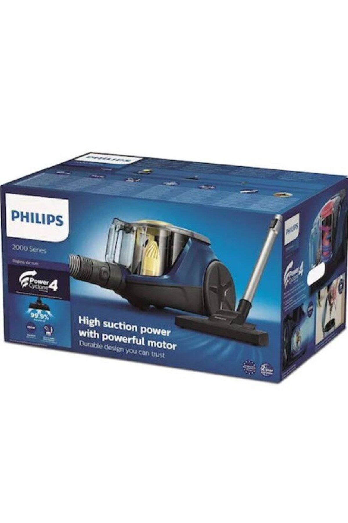 Philips-Aspirator Philips fara sac Seria 2000 XB2125/09, PowerCyclone 4, 850W, filtru Super Clean, Albastru 6