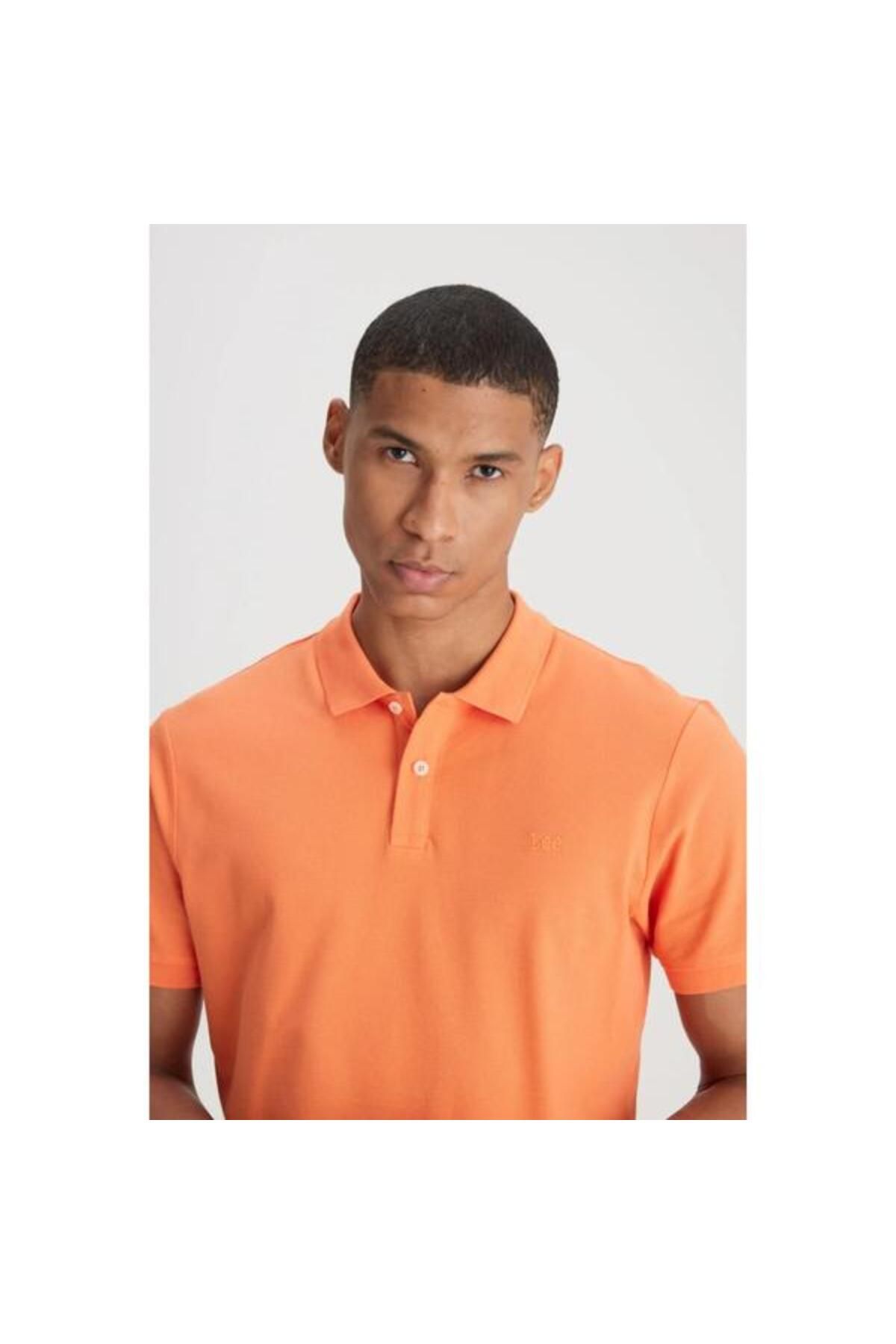 تی شرت یقه پولو نارنجی مردانه چوگان yaka t shirt Lee