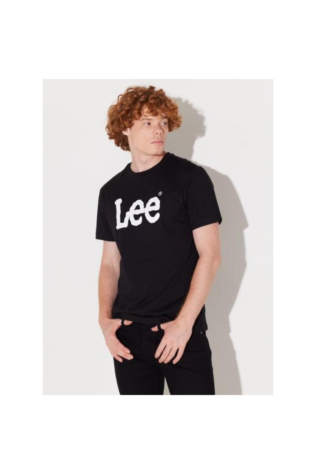 تی شرت مشکی مردانه سیاه آرم اورجینال Lee