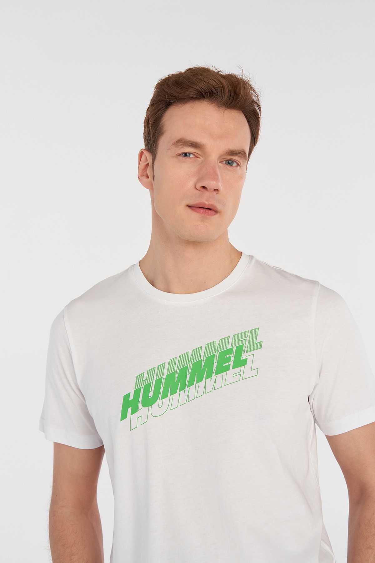 hummel-Erkek T-shirt Beyaz 911961-9001 Graphıc Trıple Logo Cotton Tee 2