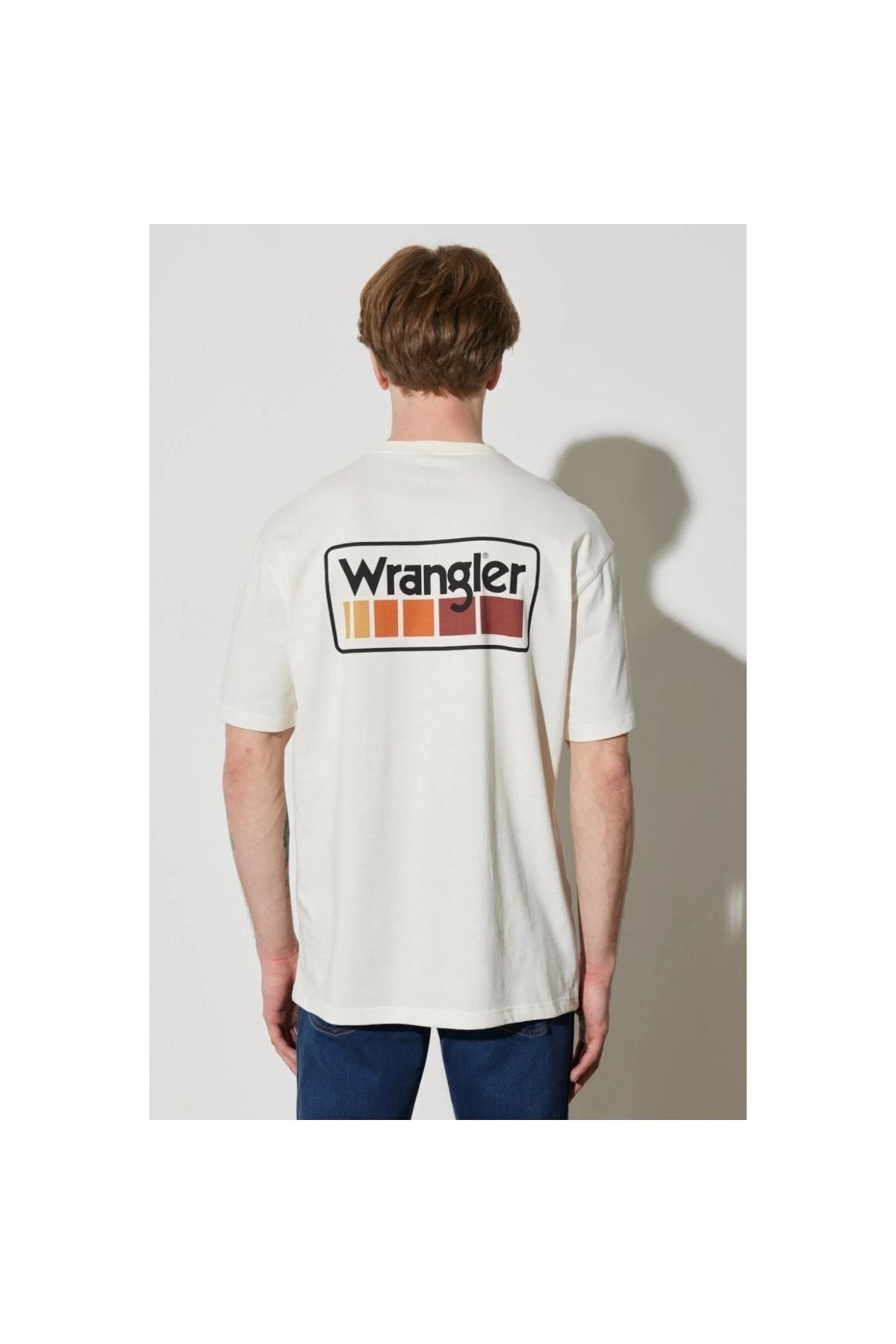 WRANGLER-Men's Ecru Crew Neck T-Shirt 5