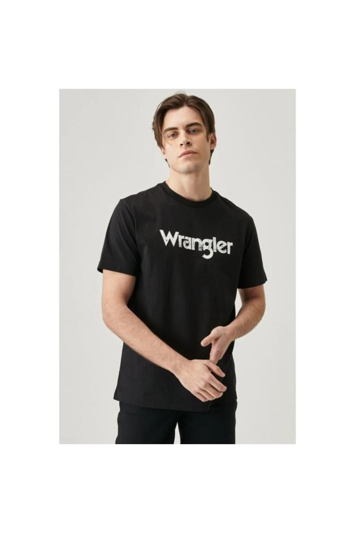 WRANGLER-Logo fekete férfi nyakú póló 6