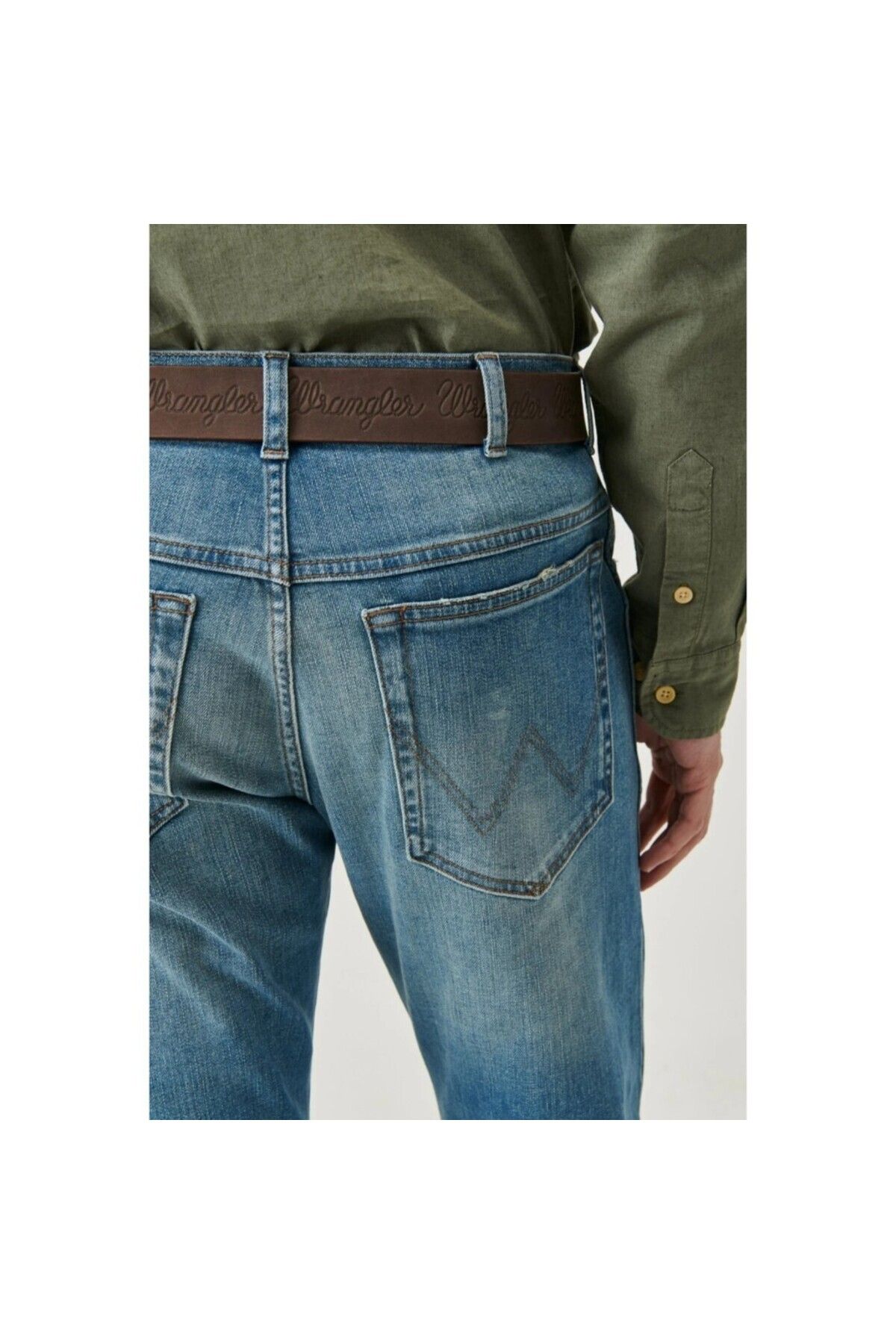 WRANGLER-Texas Slim Ανδρικό Μπλε Τζιν 4