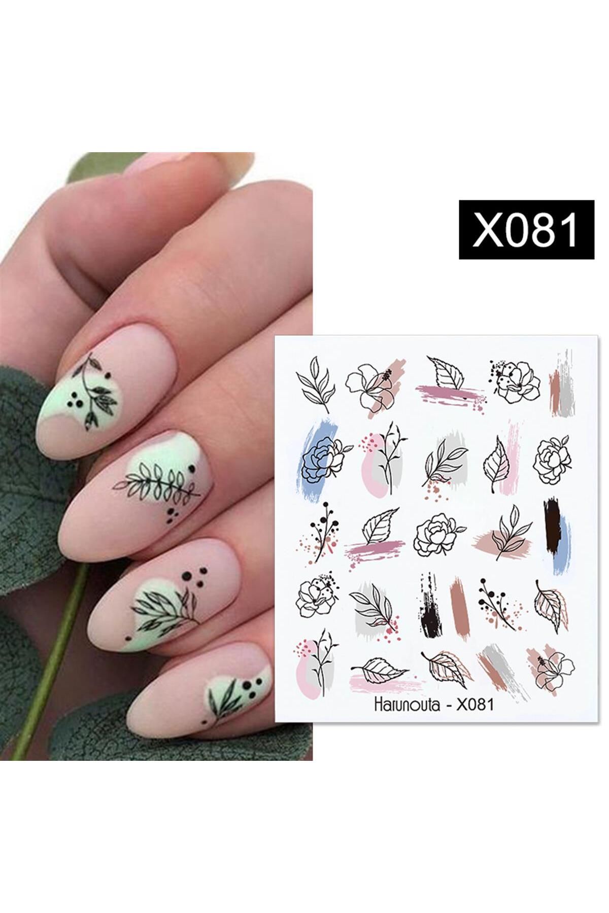 برچسب هنر ناخن انتقال آب X081 (52340-1) tırnakmania