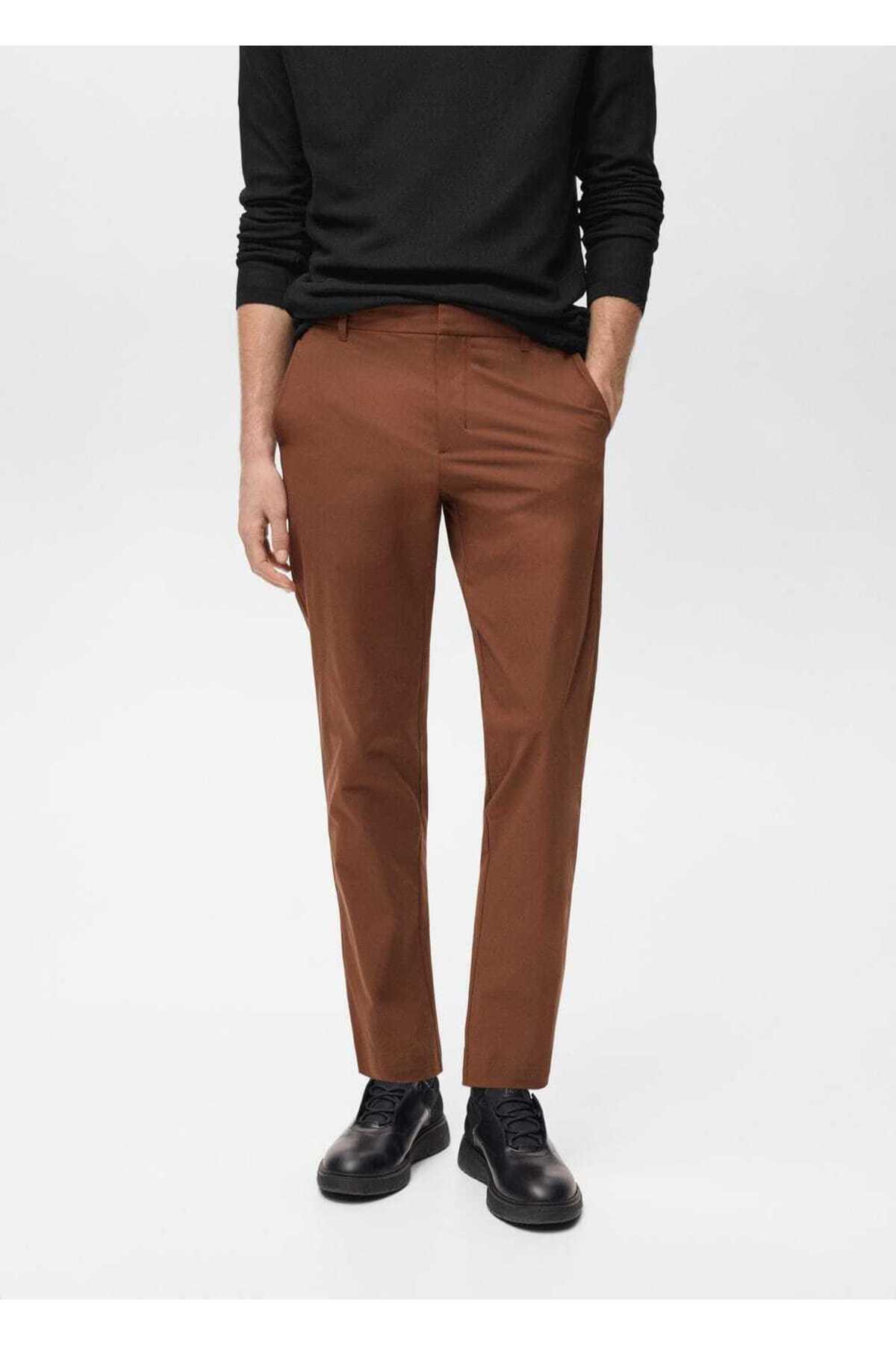 Comfort strech kumaş dar kesim ipli pantolon