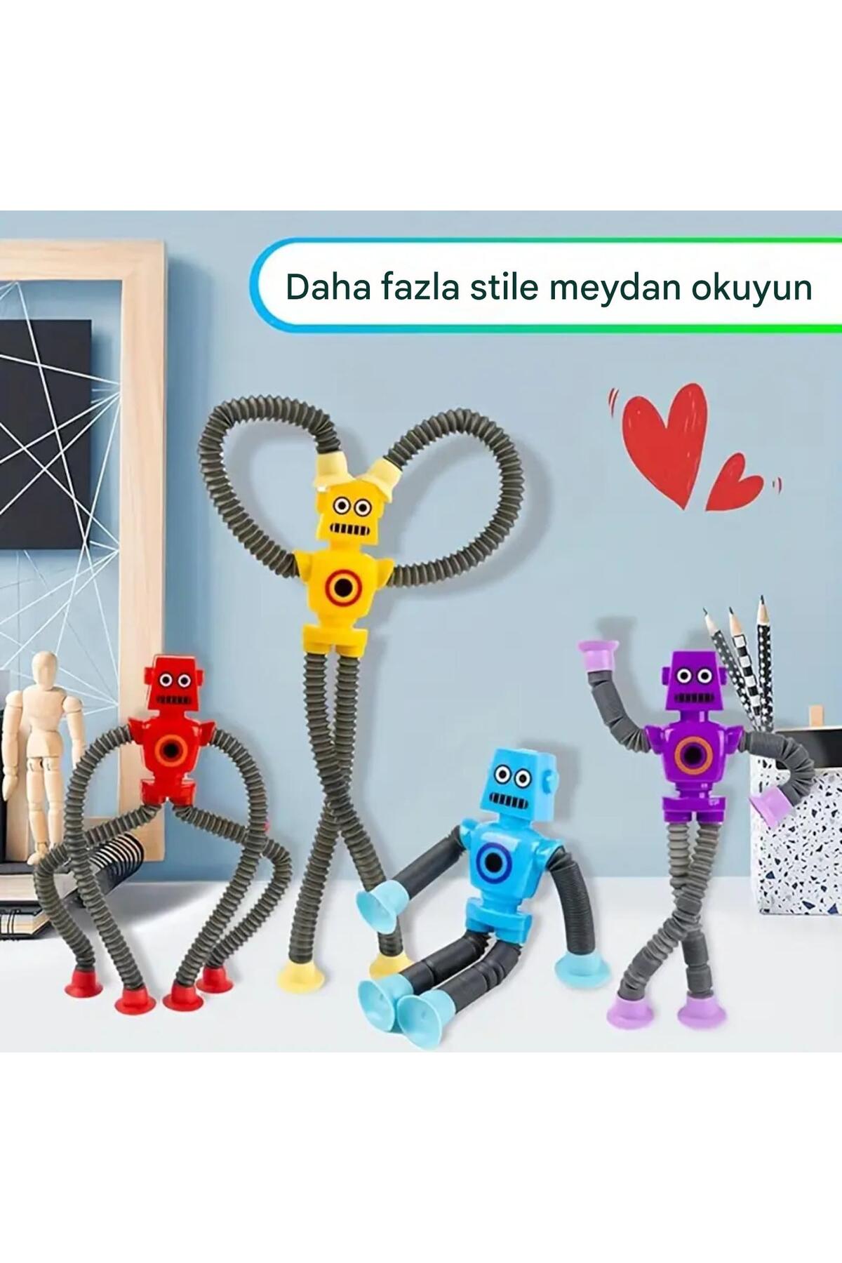 Generic Esnek Robot Oyuncak - Bükülebilir, Vakumlu Kollar ve Bacaklar ile Eğlenceli Yaratıcı Figür fotoğrafı 4 (önizleme)