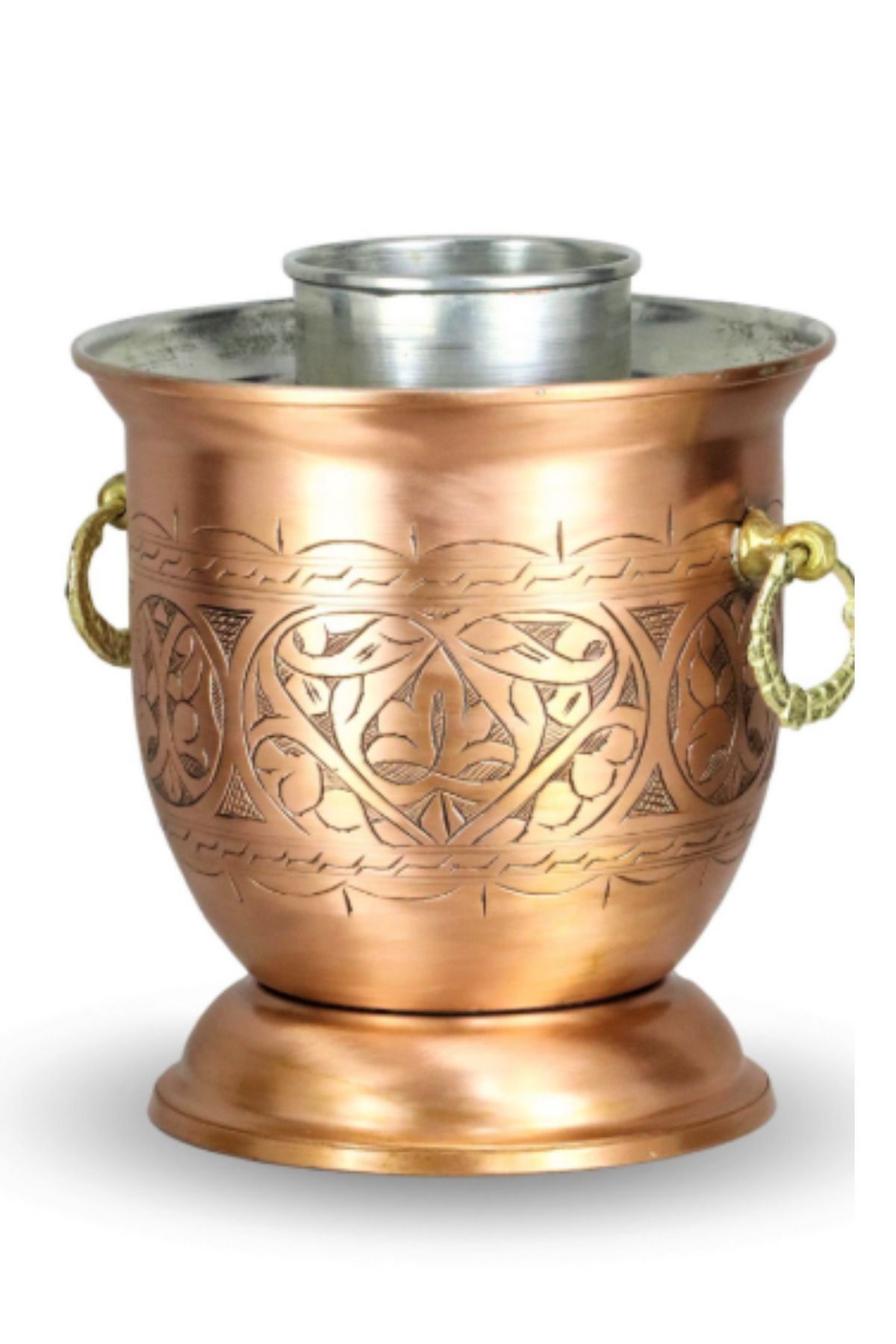 Efsoon Organics Kalın Eskitme Keski İşlemeli Bakır Ehli Keyf Rakı Şişelik