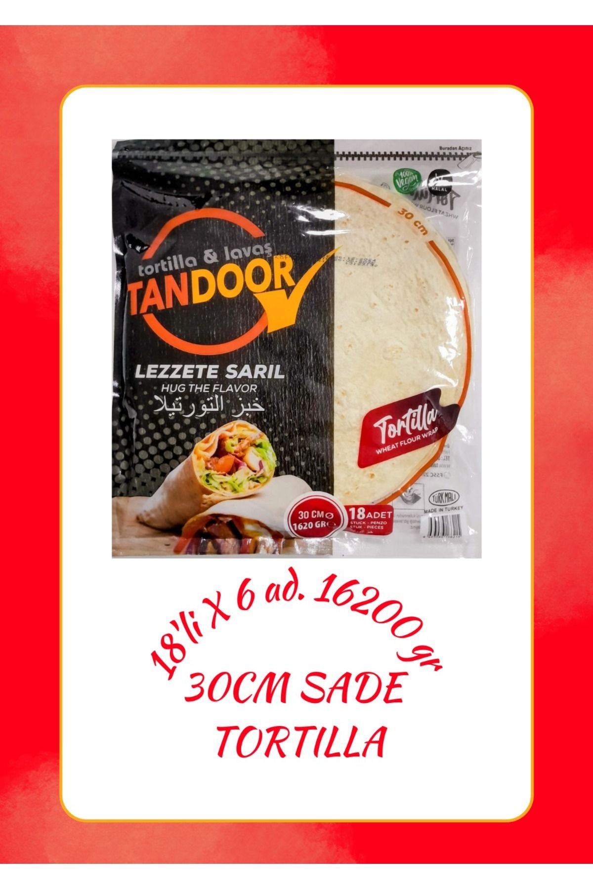 TANDOOR Lavaş & Tortilla 30 cm 1620 gr 18 Li X 6