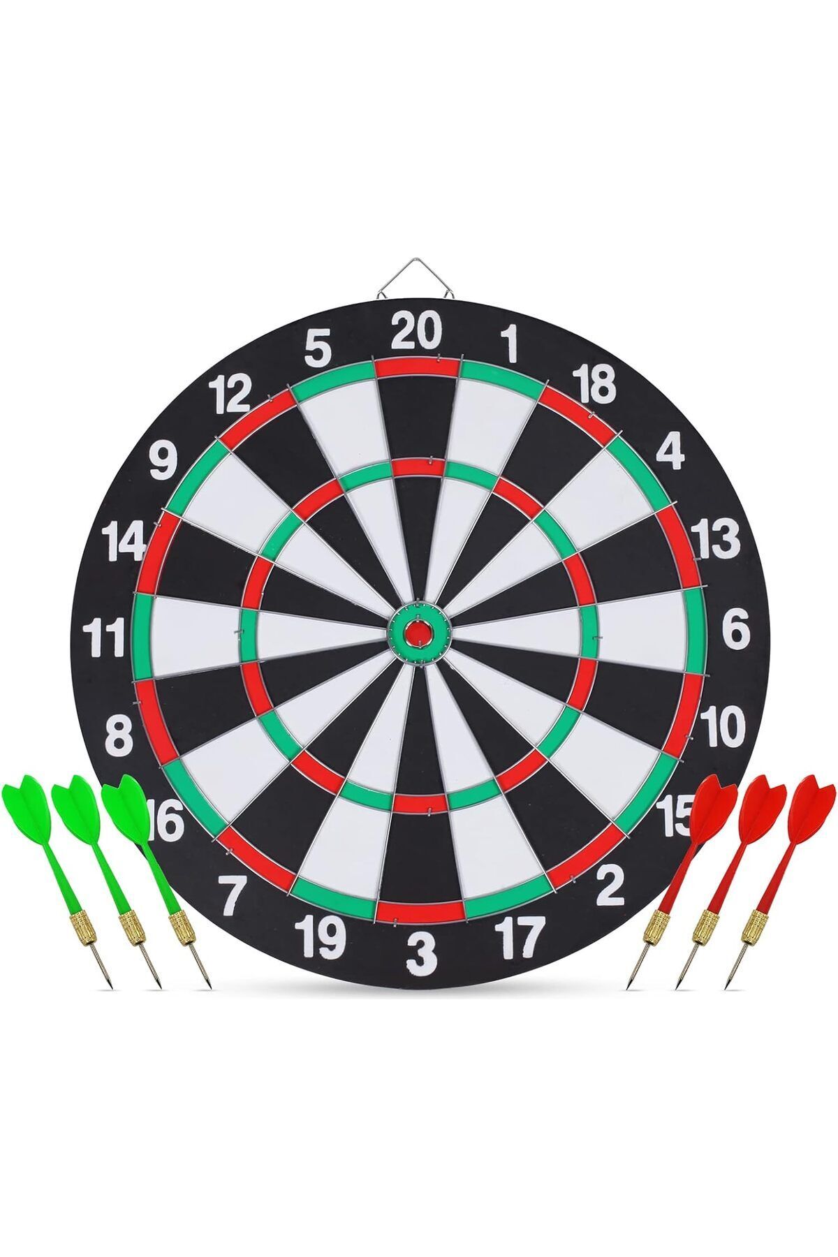 CAN SPORTS 17inç Dart Tahtası Seti, 6 Çelik-Plastik Dart ile Çift Taraflı Dart Tahtası Oyunu, Oyun Salonları