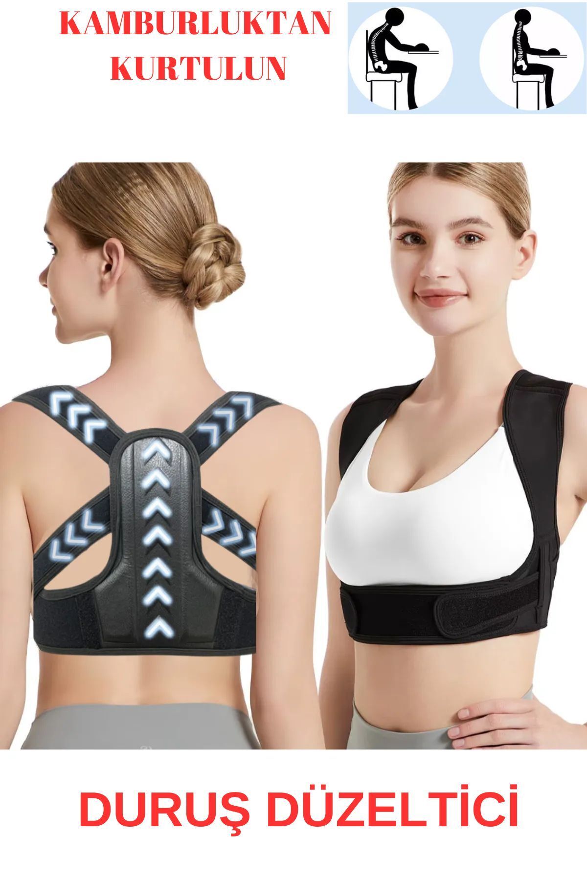 bgvibe Duruş Düzeltici Dik Duruş Korsesi Skolyoz Kifoz Kamburluk Önleyici Dik Durma Aparatı