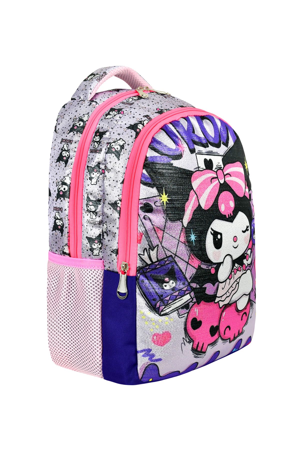 Roxy-Silvery Kuromi Purple Primary School and Thermal Lunch Box Set 5