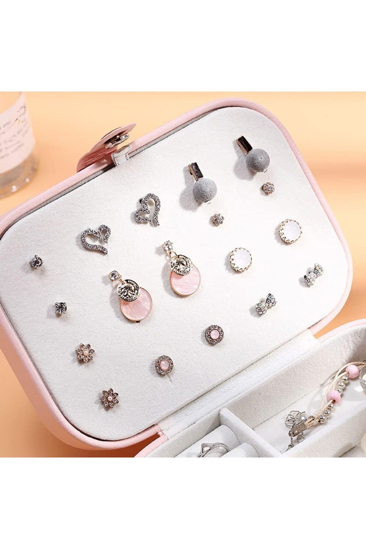 fulina-Multi-function Jewelry Storage Box, Korean Style Fresh And Simple Earrings Plate, for Women Girls 7