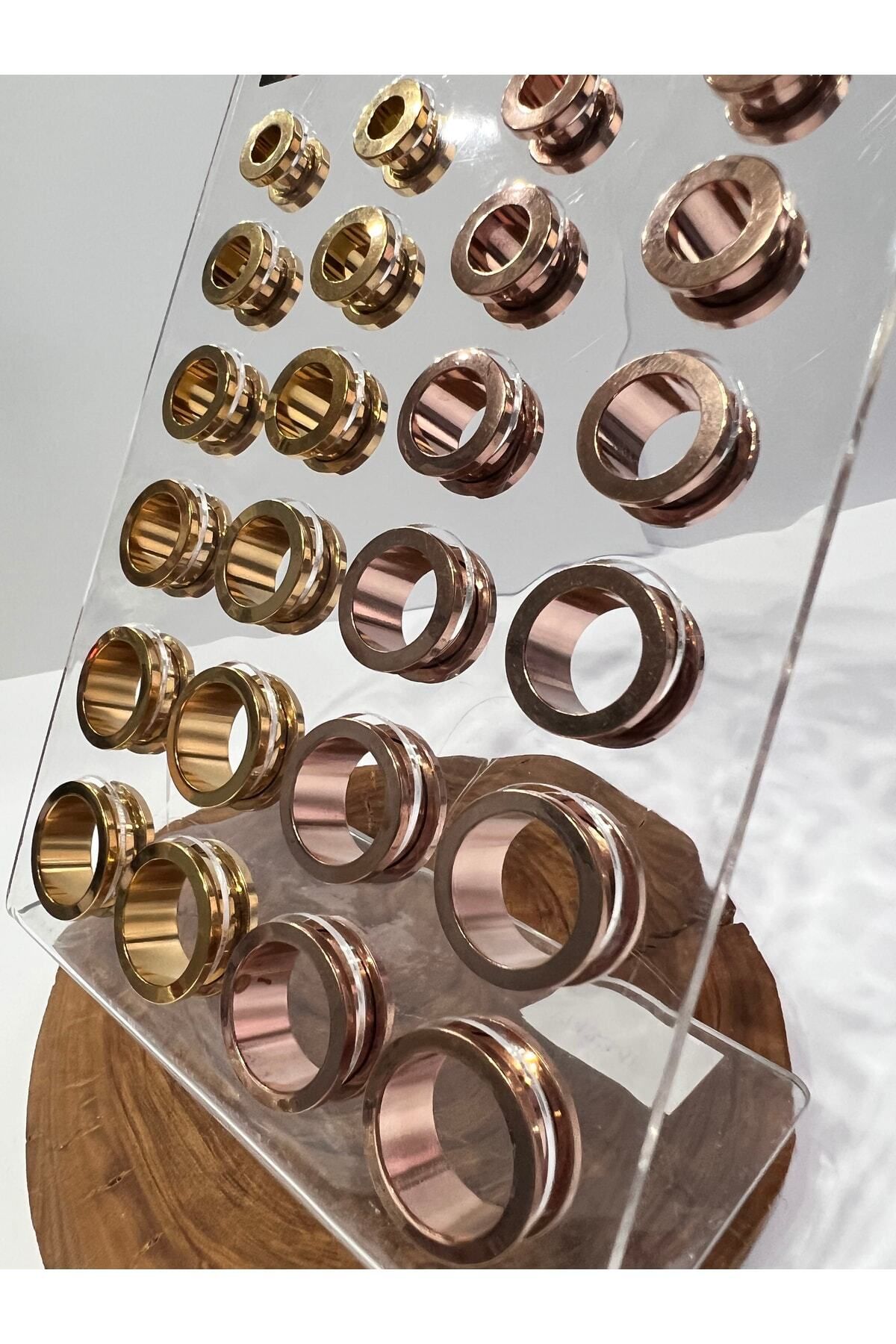 Karınca Piercing-Gold Color Or Rose Color Ear Tunnel Piercing 5