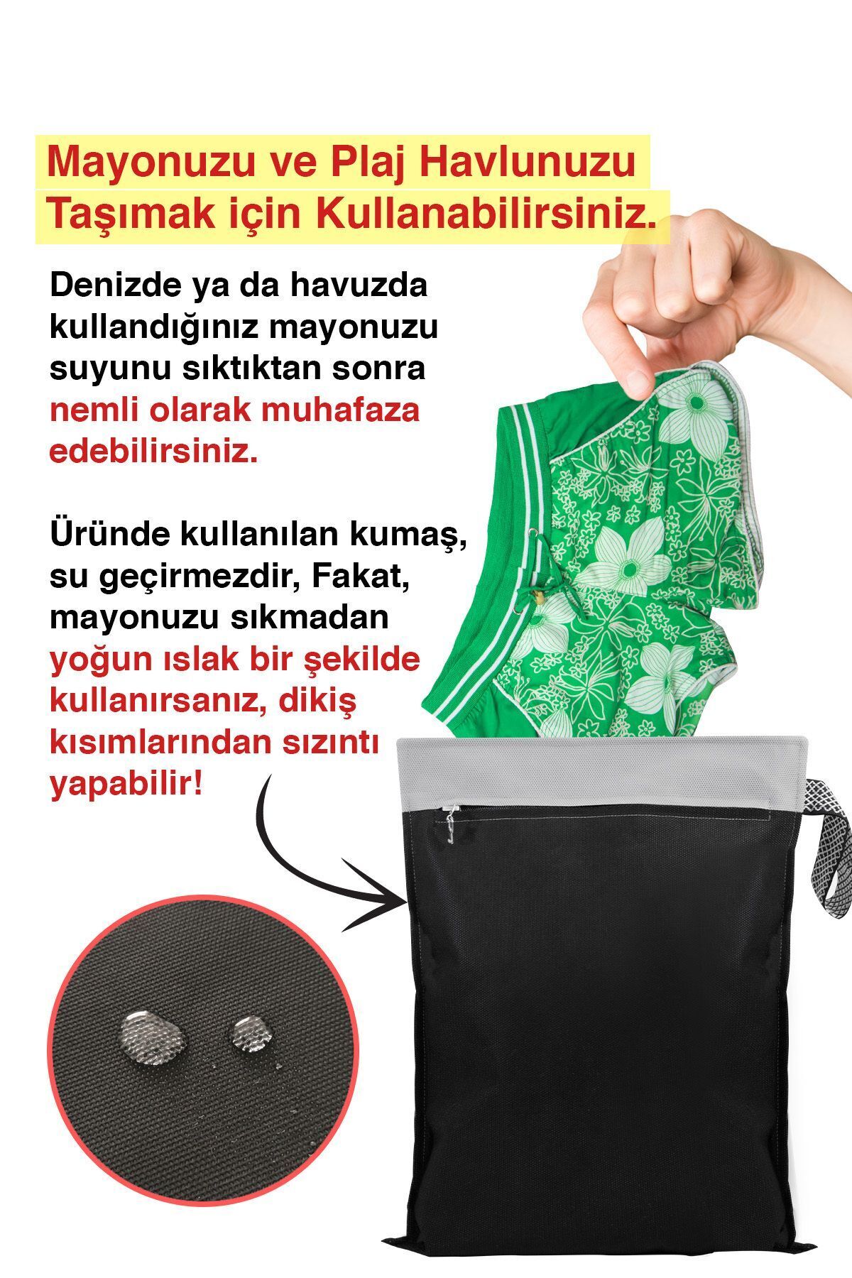Palm Design Fermuarlı Mayo Torbası Bebek Bezi Torbası Kirli Temiz Kıyafet Torbası Valiz Içi Organizer Büyük Boy fotoğrafı 3 (önizleme)