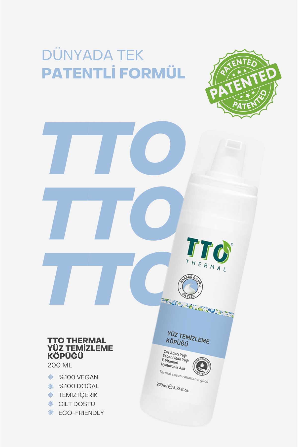 TTO-200 ml Deep Pore Cleansing - Facial Cleansing Foam (Tea Tree Oil) 2