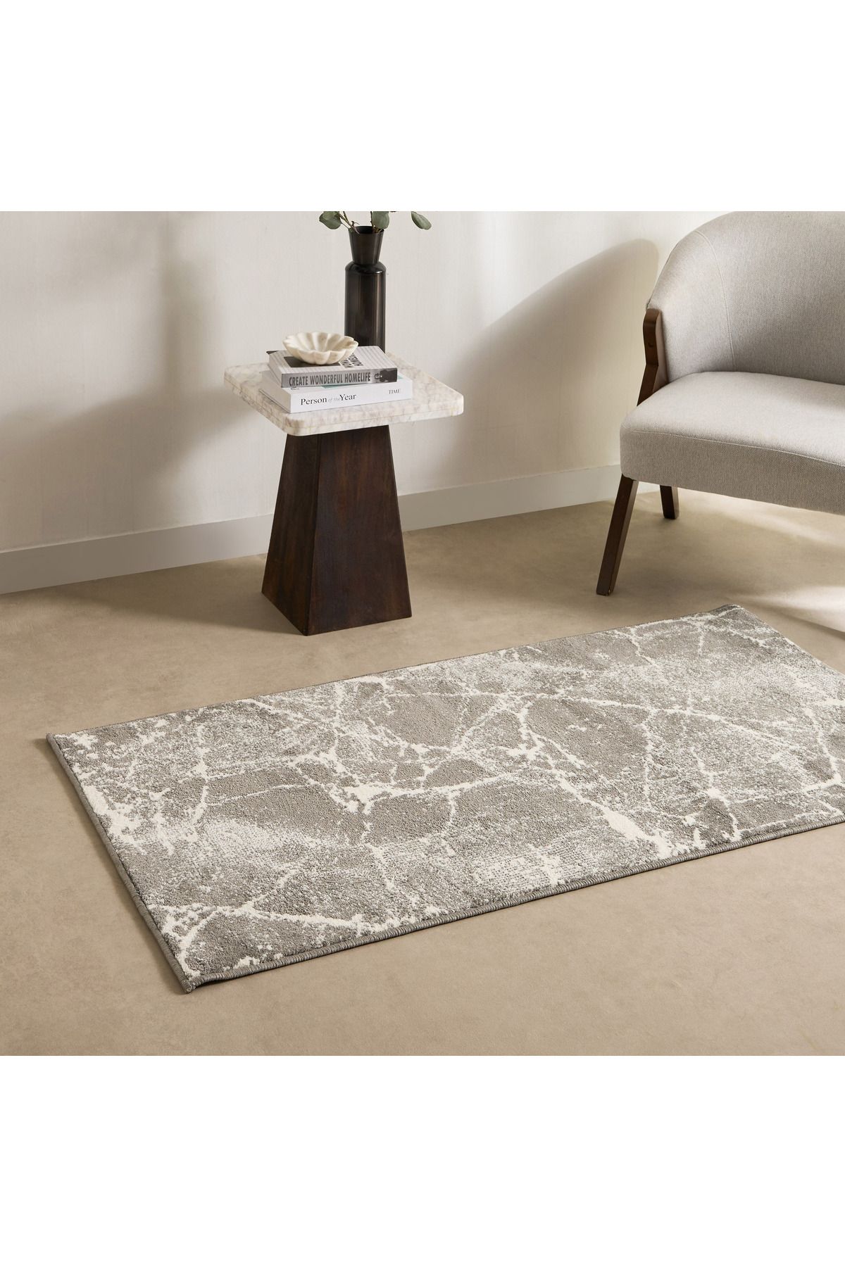 Home Box-Vienna Feza Microfiber Textured Rug 80x150 cm 1