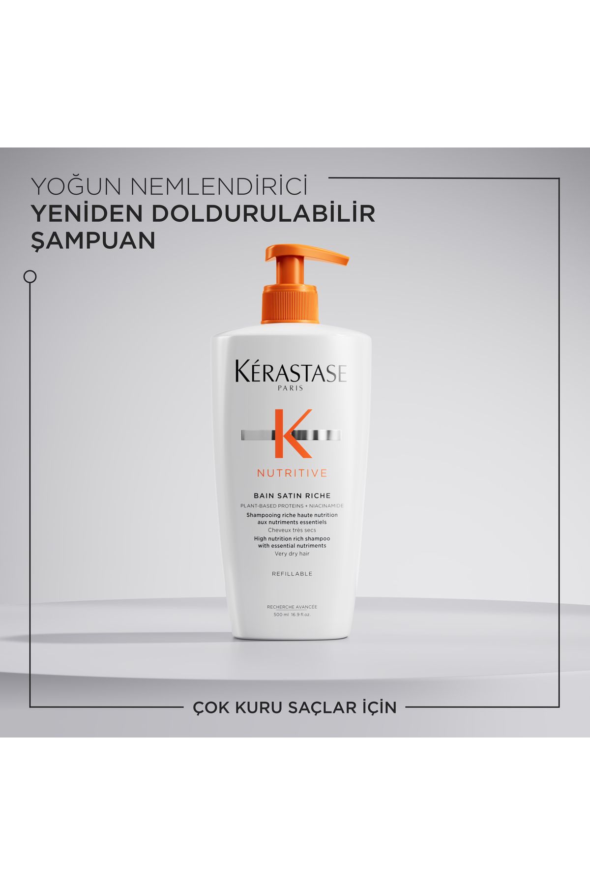 شامپو مردانه و زنانه مرطوب کننده فشرده ساتن BAIN SATIN RICHE 500 میل Kerastase
