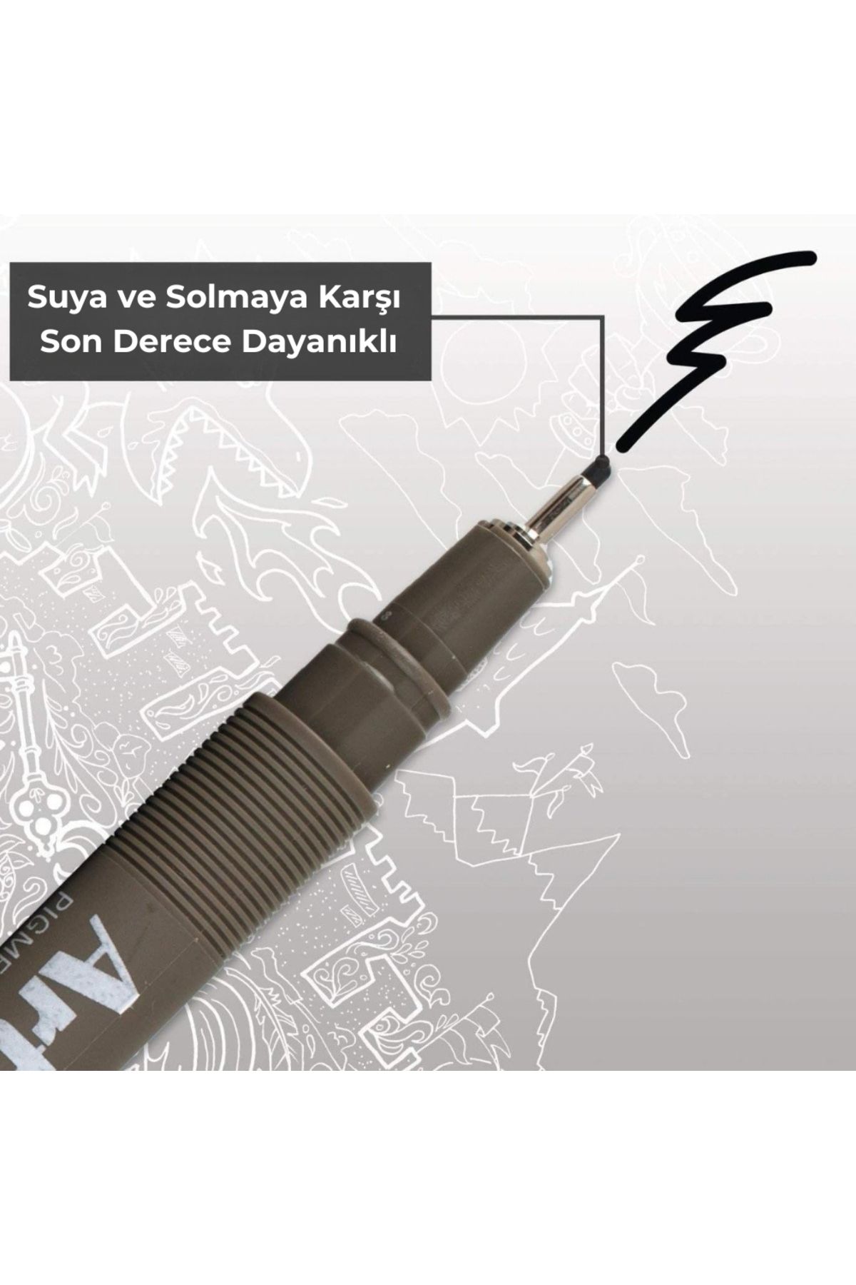 artline-23Fn Model Technical Drawing Pen - Black, Flexible and Precise, for Drawing with Brush Tip 6
