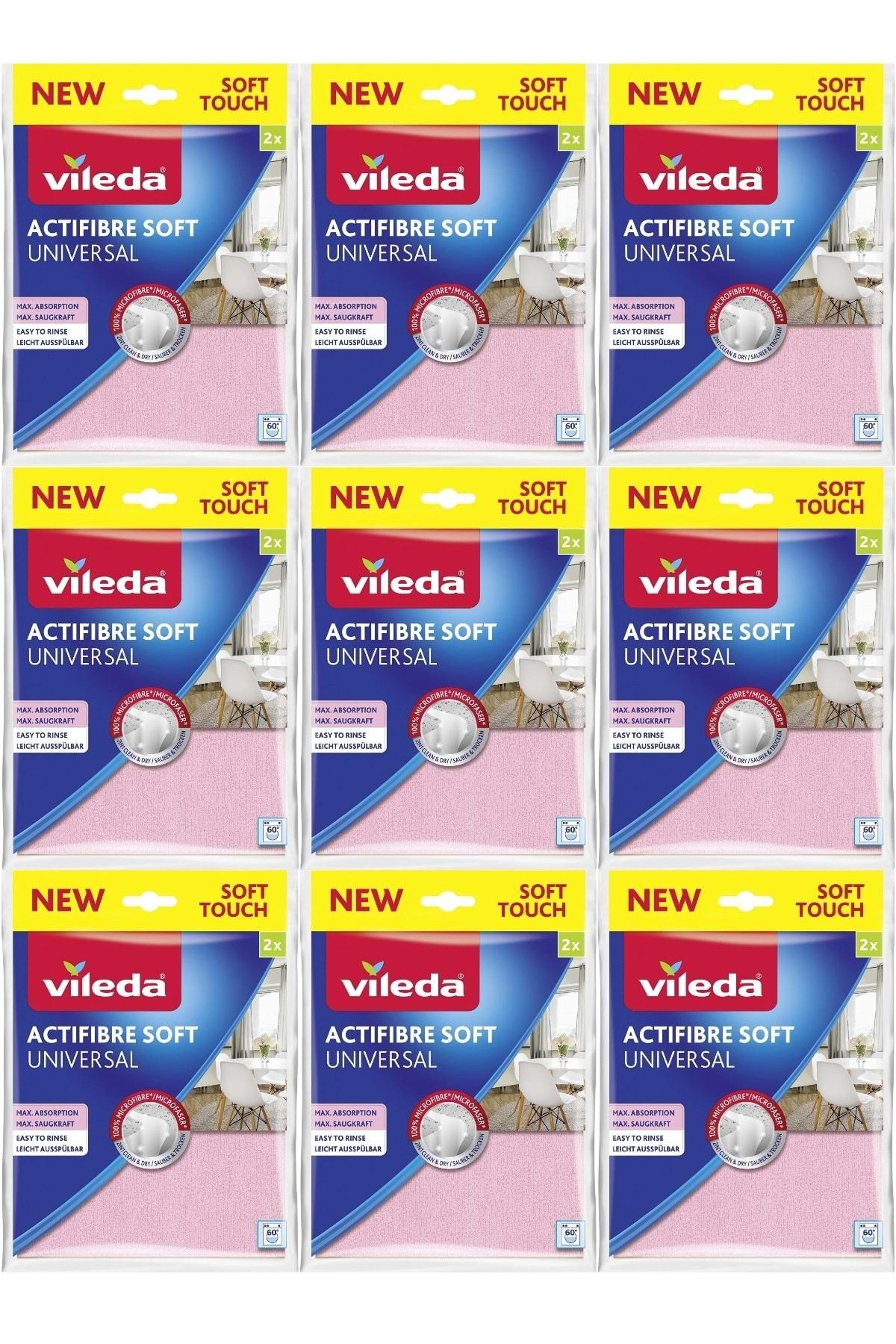 Vileda-Actifibre Soft Universal New Soft Touch (Pack of 2) (Set of 9) 1