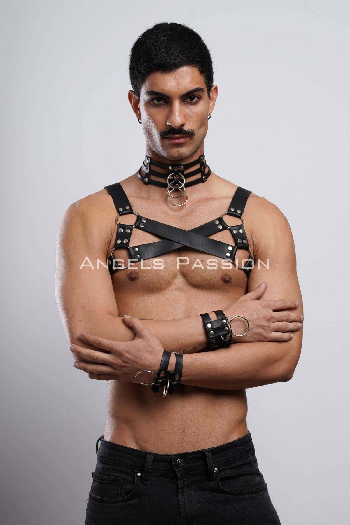 Angels Passion Erkek Fantazi Giyim, Erkek Partywear, Tecnowear, Erkek Göğüs Harness