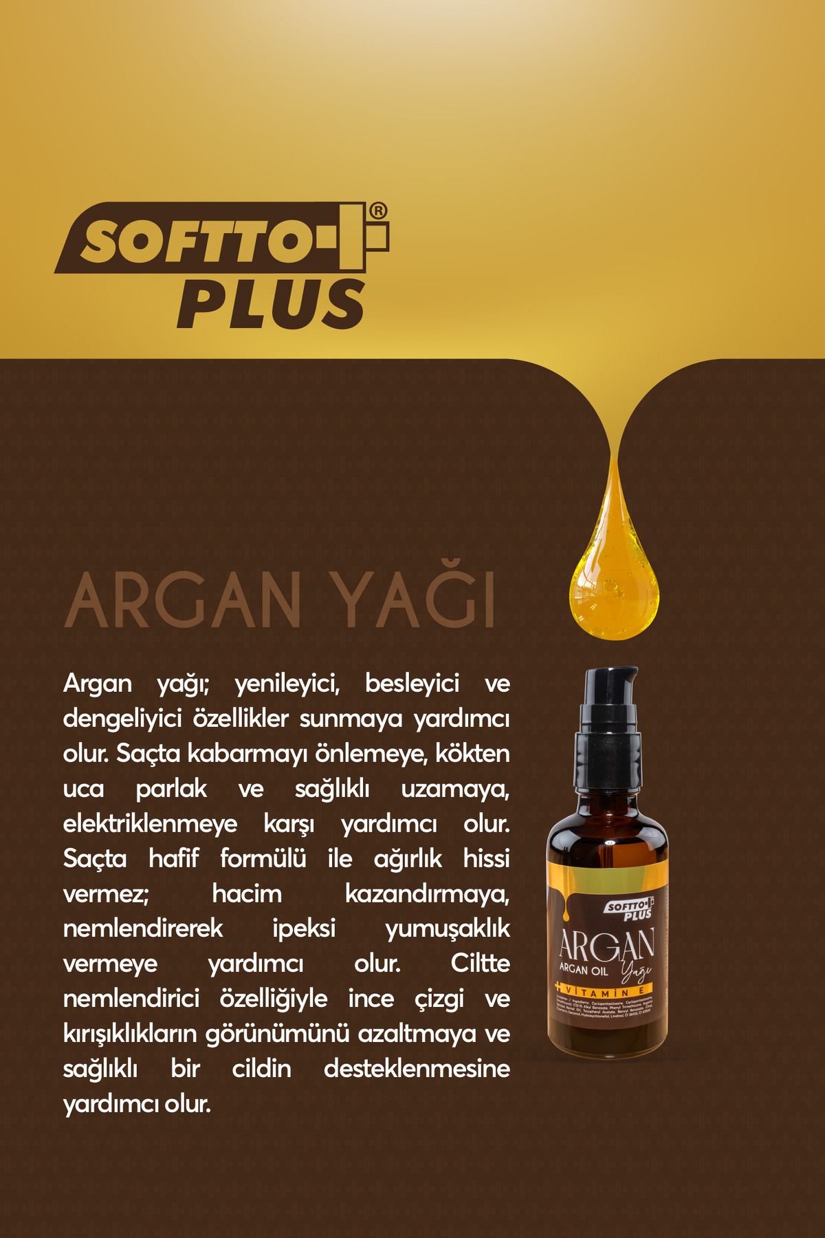 کرم صورت روغن مراقبت از مو آرگان 50 میل Softto Plus