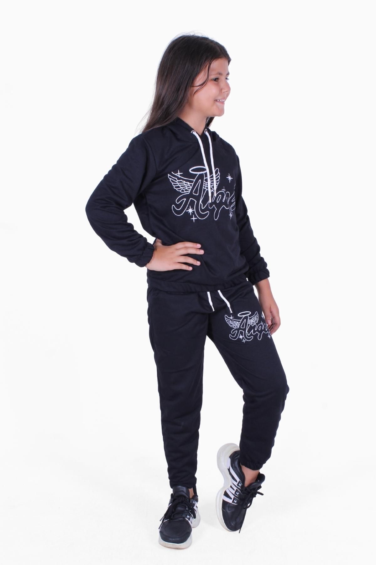 FYK KİDS-GIRL TRACKSUIT WITH ANGEL PRINT DETAIL 3