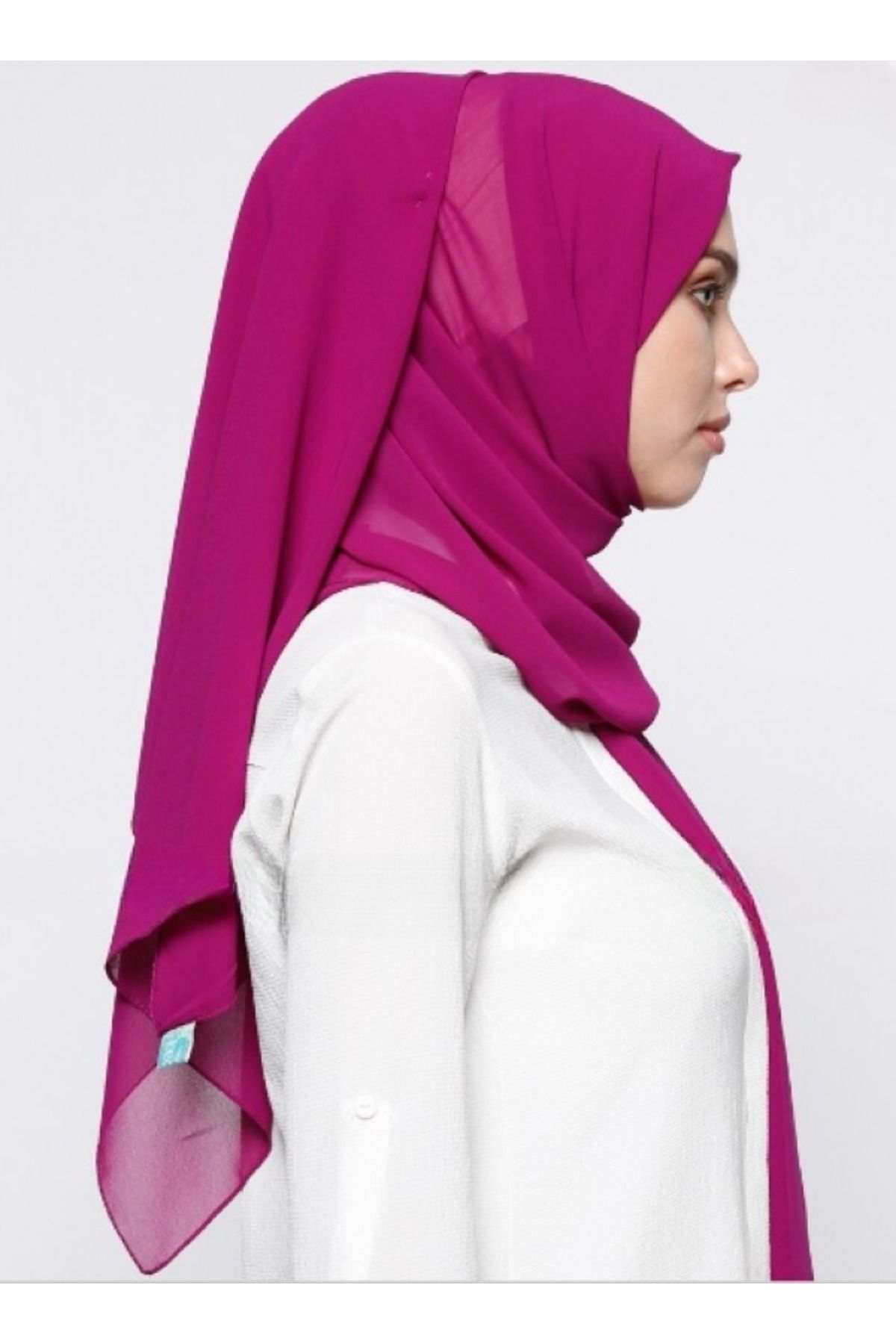 Differenza-Light Fuchsia Crepe Chiffon Shawl 4