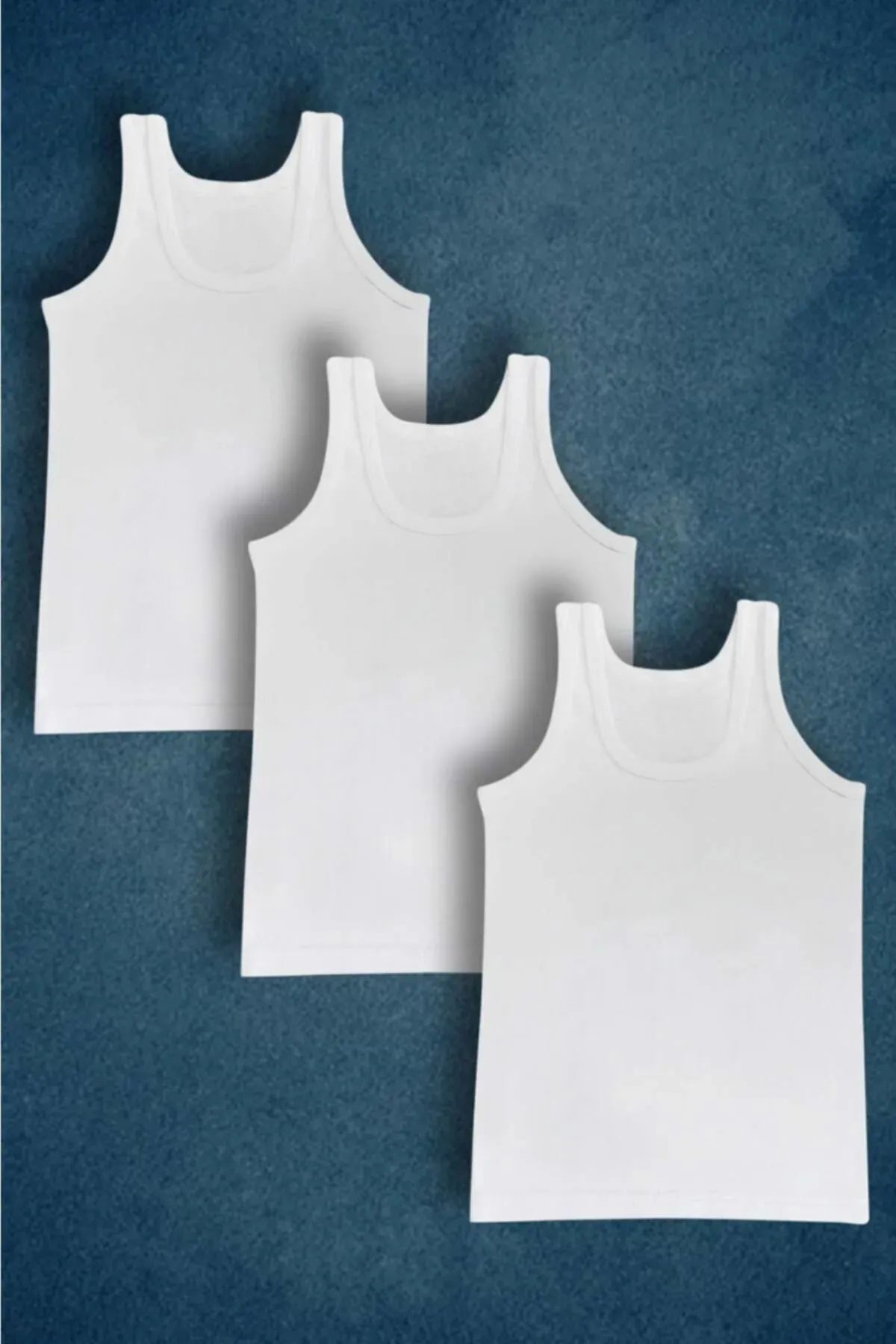 Hmd-2013X3 Girls' 3-Piece Rib Thick Straps Undershirt-White 1