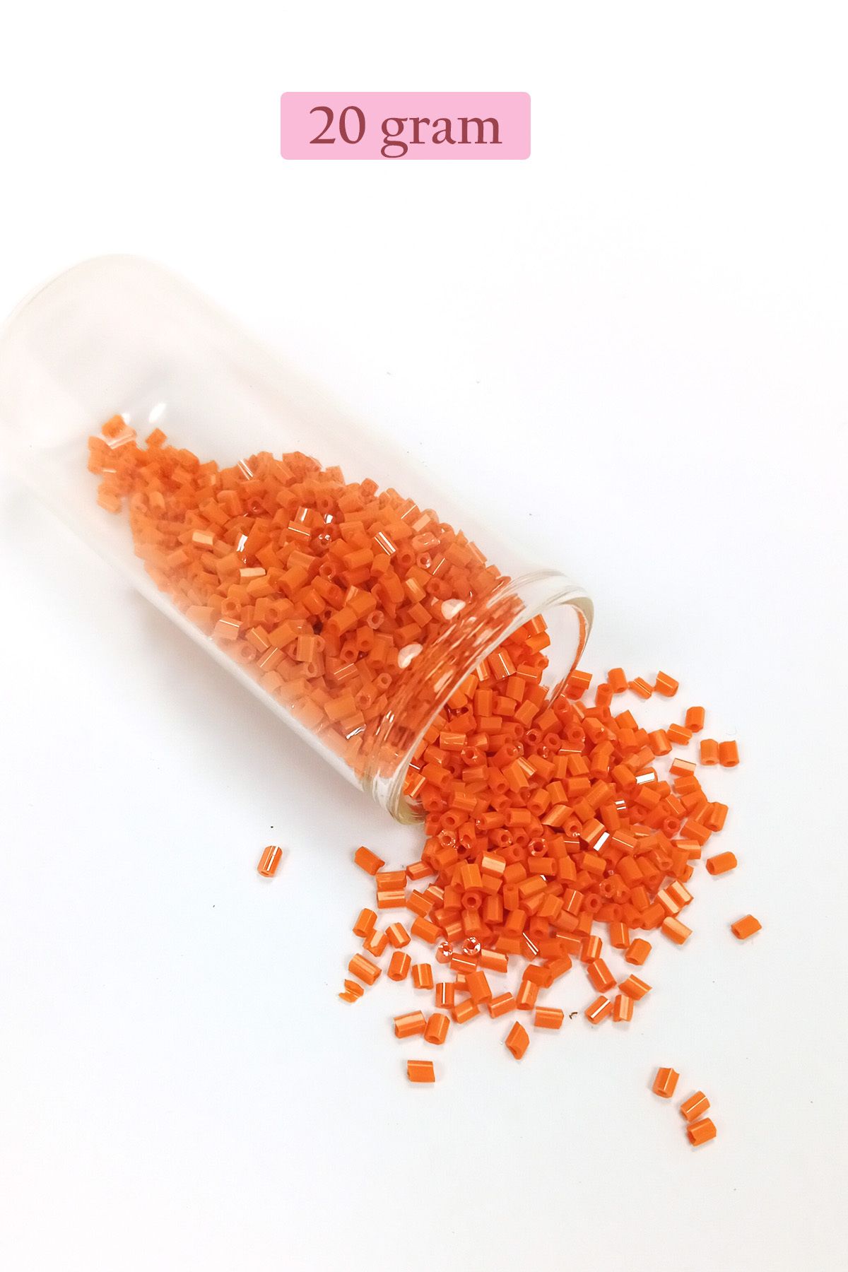 Mu Art Kesme Cam Boncuk 2Mm - 20 Gram - Turuncu -Bnc305