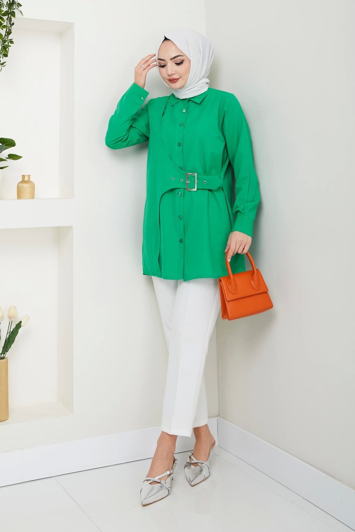 Nevayla Moda-Green Design Shirt - Buckle / Ü0101 2