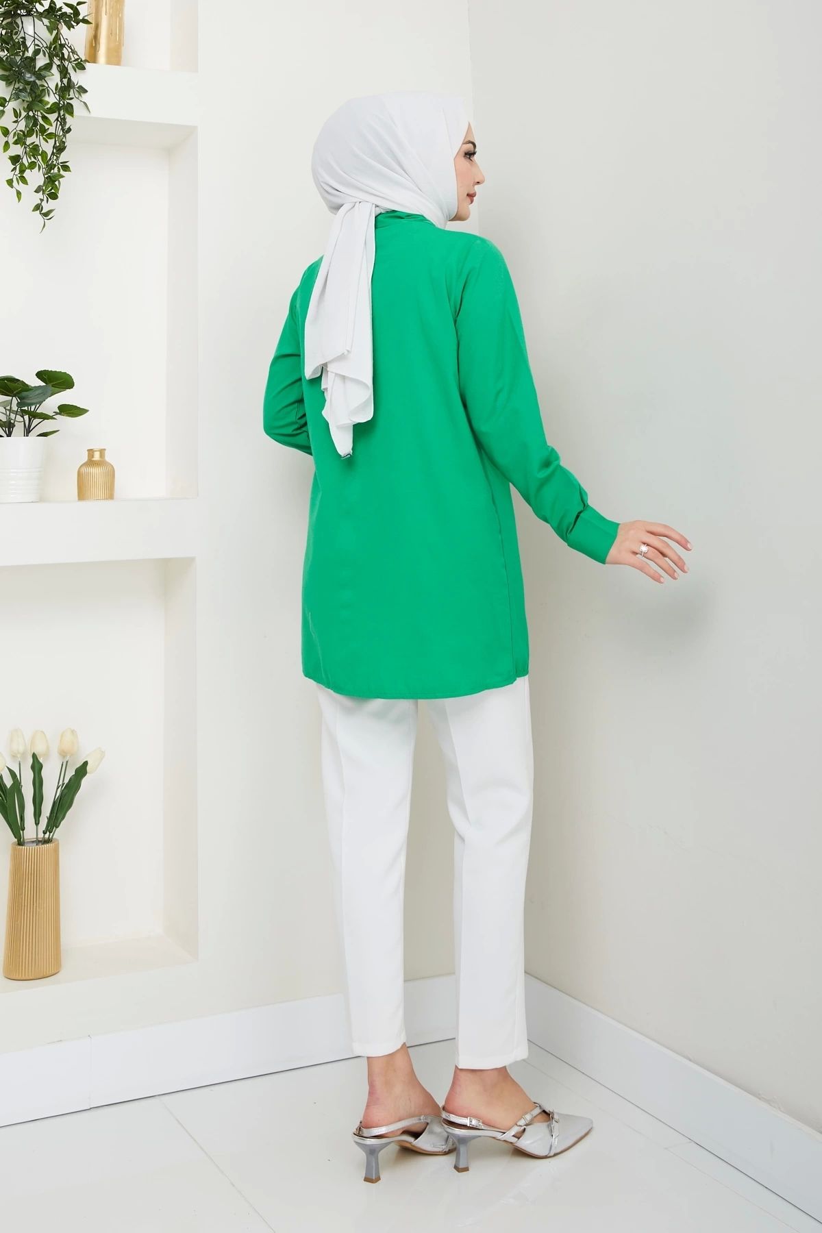 Nevayla Moda-Green Design Shirt - Buckle / Ü0101 4