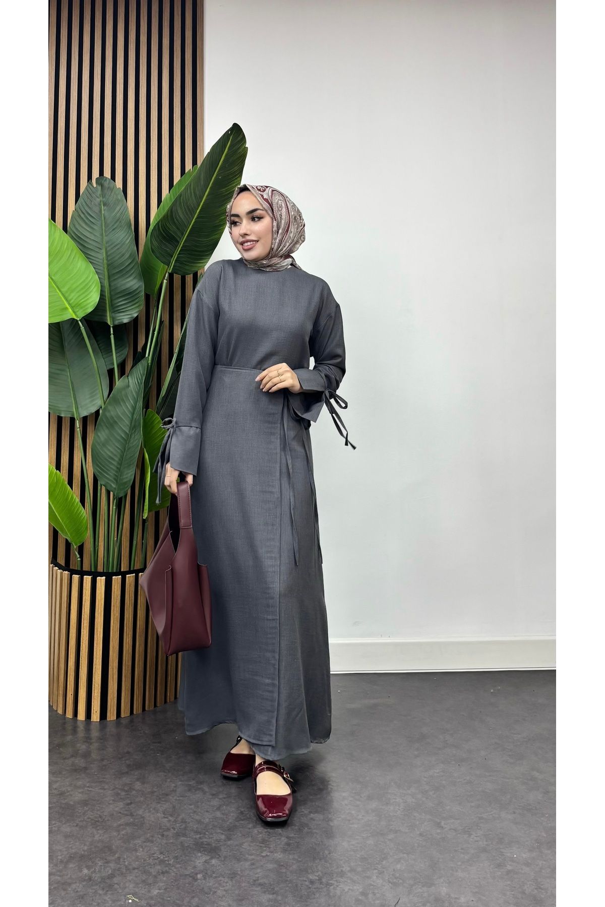 FREEMİH TEKSTİL-Double Suit with Linen Skirt and Drawstring at the Waist 1