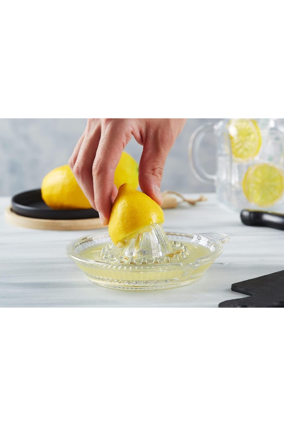 Biandeco-Glass Lemon Squeezer - Manual Citrus Juicer with Core Chamber - 60ml 2
