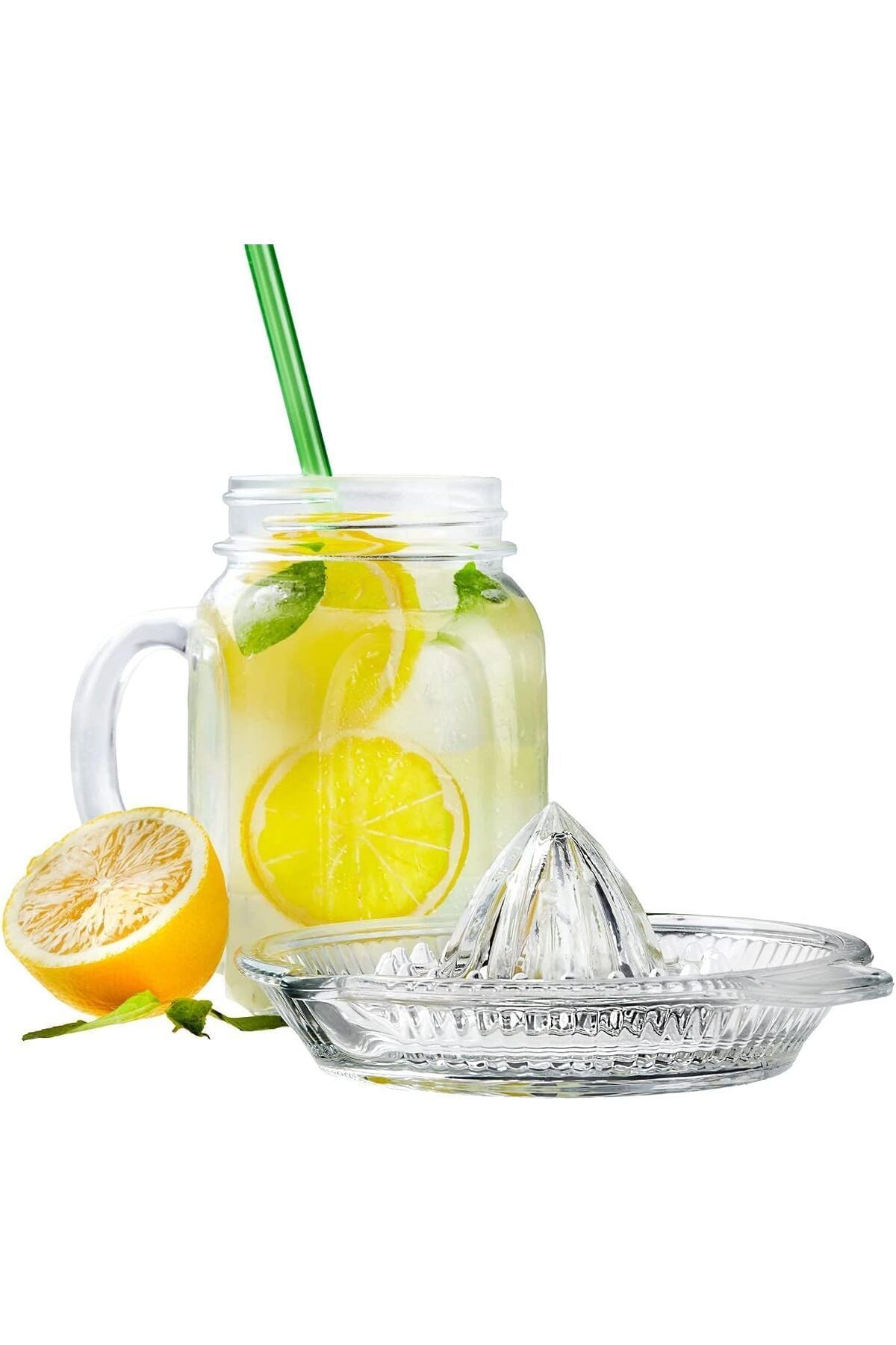 Biandeco-Glass Lemon Squeezer - Manual Citrus Juicer with Core Chamber - 60ml 5