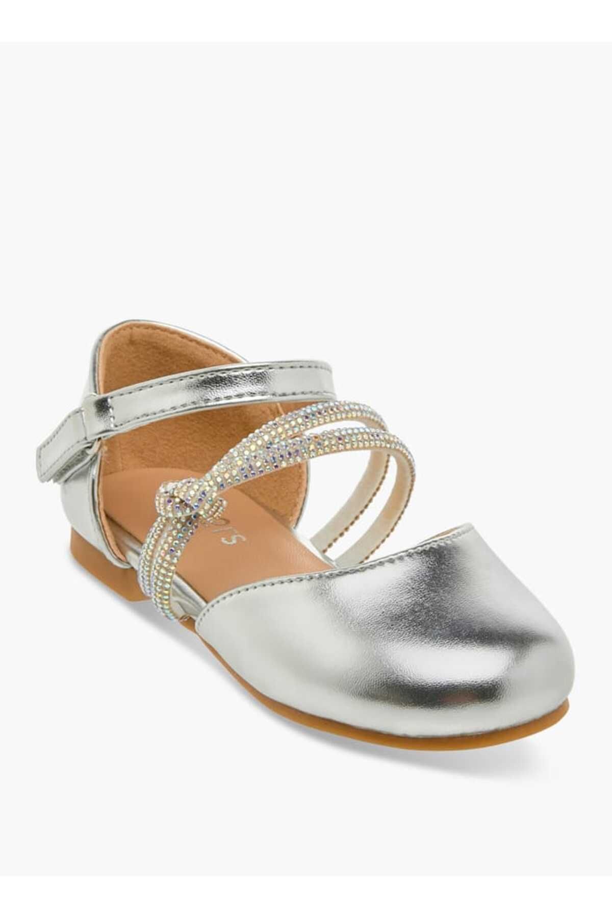 Juniors-Embellished Ballerina Shoes with Hook and Loop Closure 2