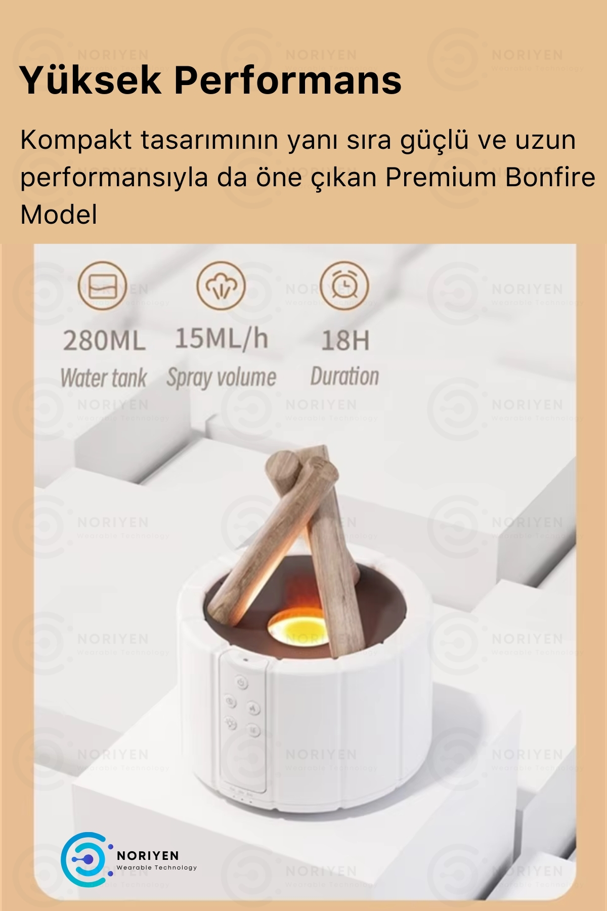 Yeni Nesil Bonfire Şömine Hava Nemlendiricisi 280 ML Renkli Gece Işığı Buhar Makinesi Aroma Difüzör
