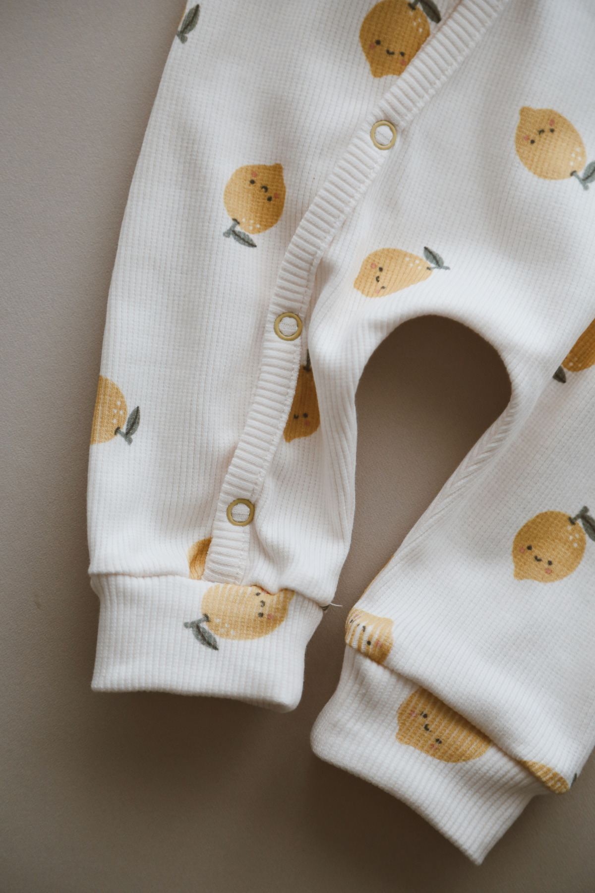 DoDo'S Baby Limon Desenli Organik Kaşkorse Bebek Tulum fotoğrafı 5 (önizleme)