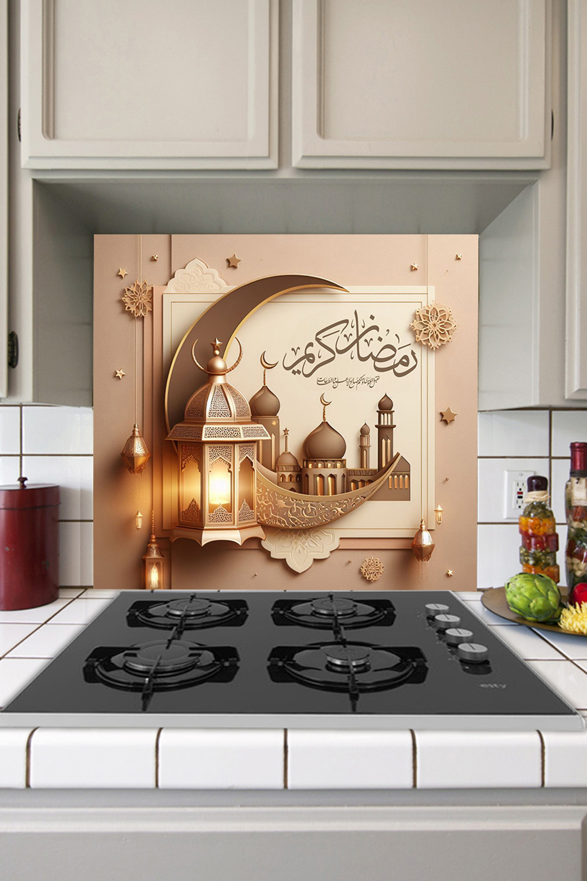 Tilki Dünyası-Ramadan Themed Self Adhesive Kitchen Stove Back Foil - 19 1