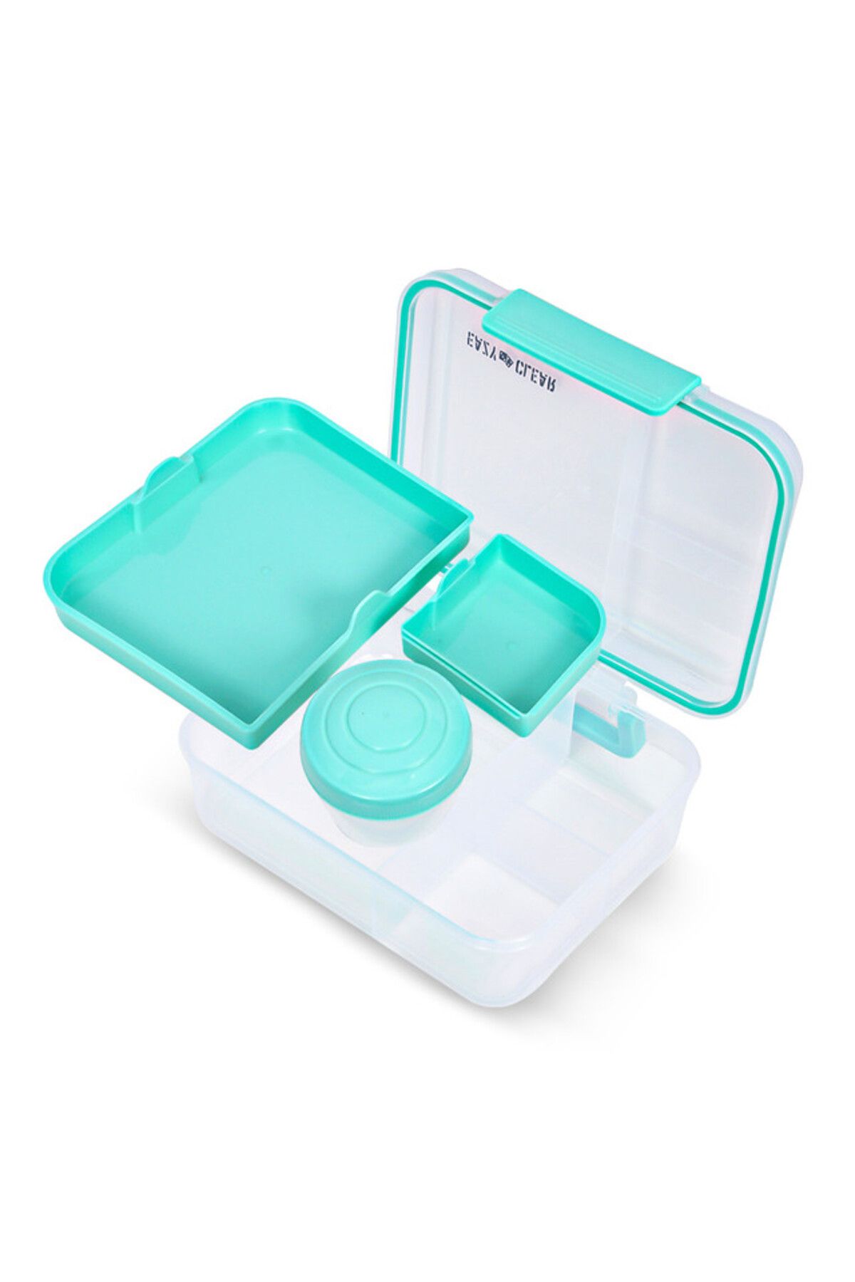 Eazy Kids-3/4/5 Compartment Convertible 1650ml Bento Lunch Box with 150ml Gravy Bowl - Green 2