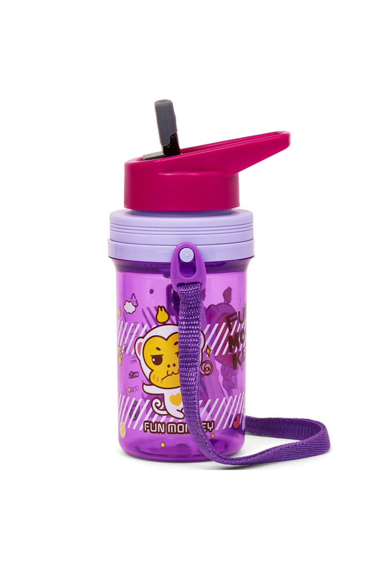 Eazy Kids-Water Bottle 500ml wt Straw - Purple 5